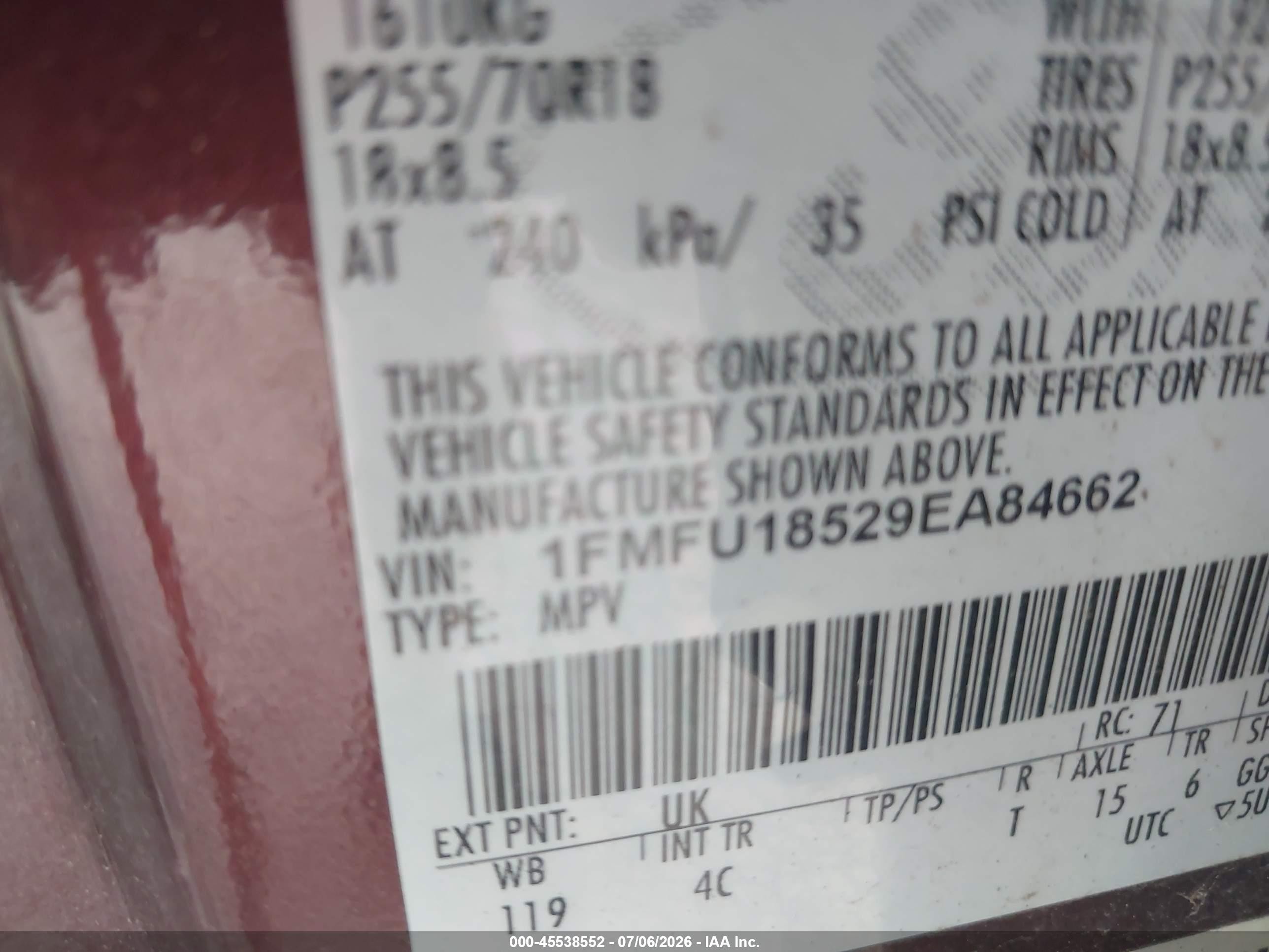 2009 Ford Expedition Eddie Bauer/king Ranch Бордовый vin: 1FMFU18529EA84662