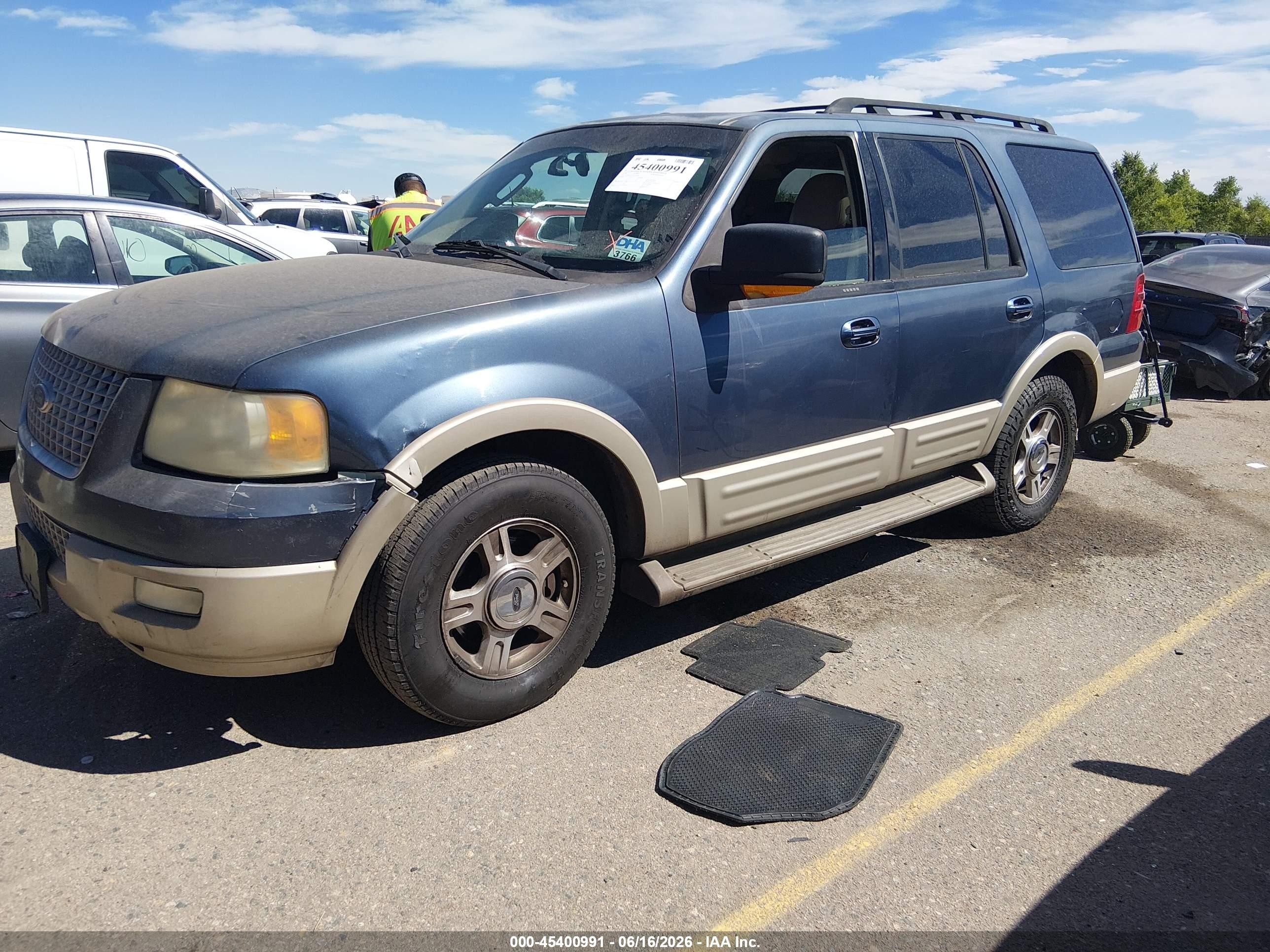 2005 Ford Expedition Eddie Bauer/king Ranch Blue vin: 1FMFU18535LA27876