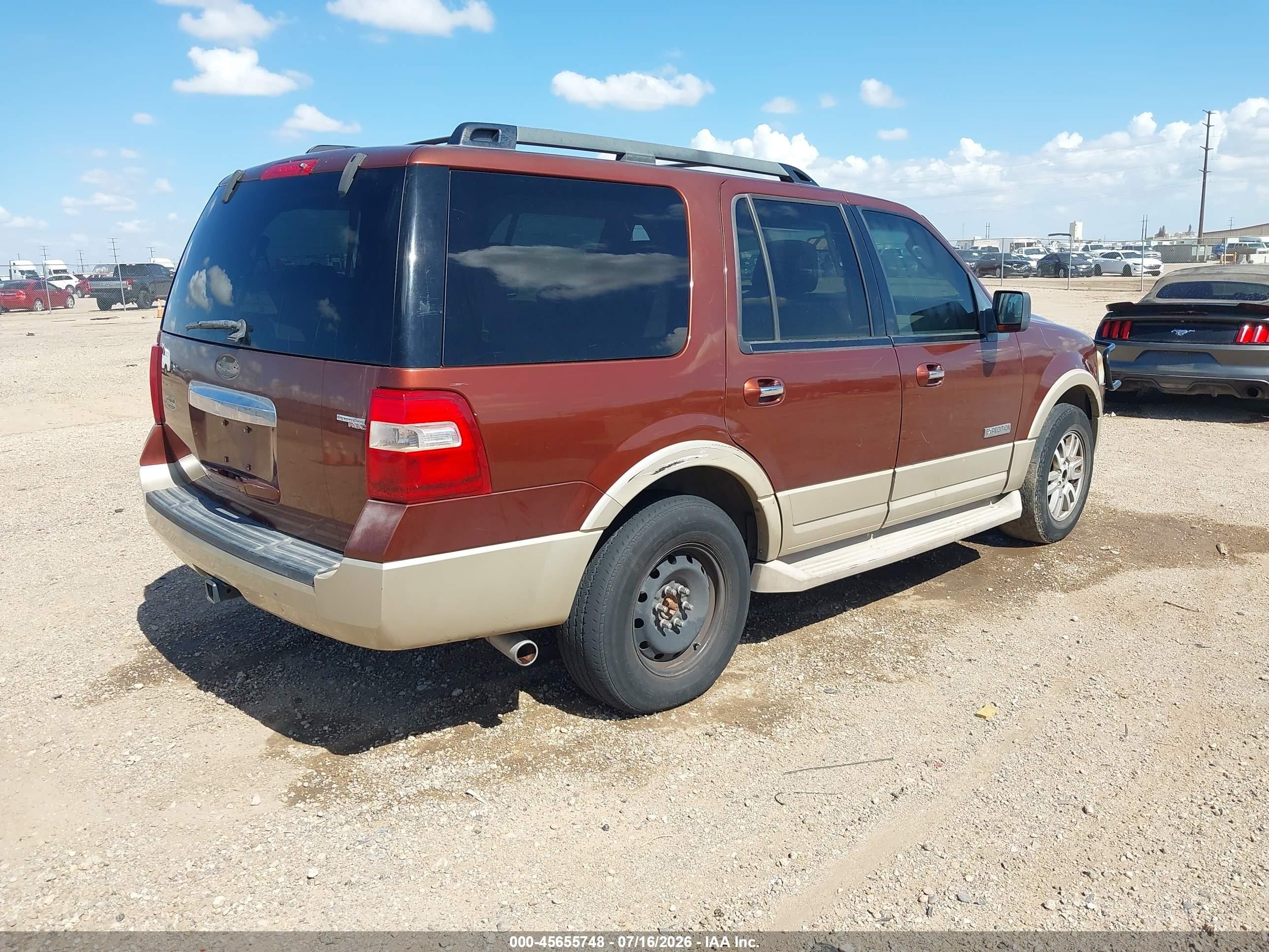 2007 Ford Expedition Eddie Bauer Brown vin: 1FMFU18537LA57754