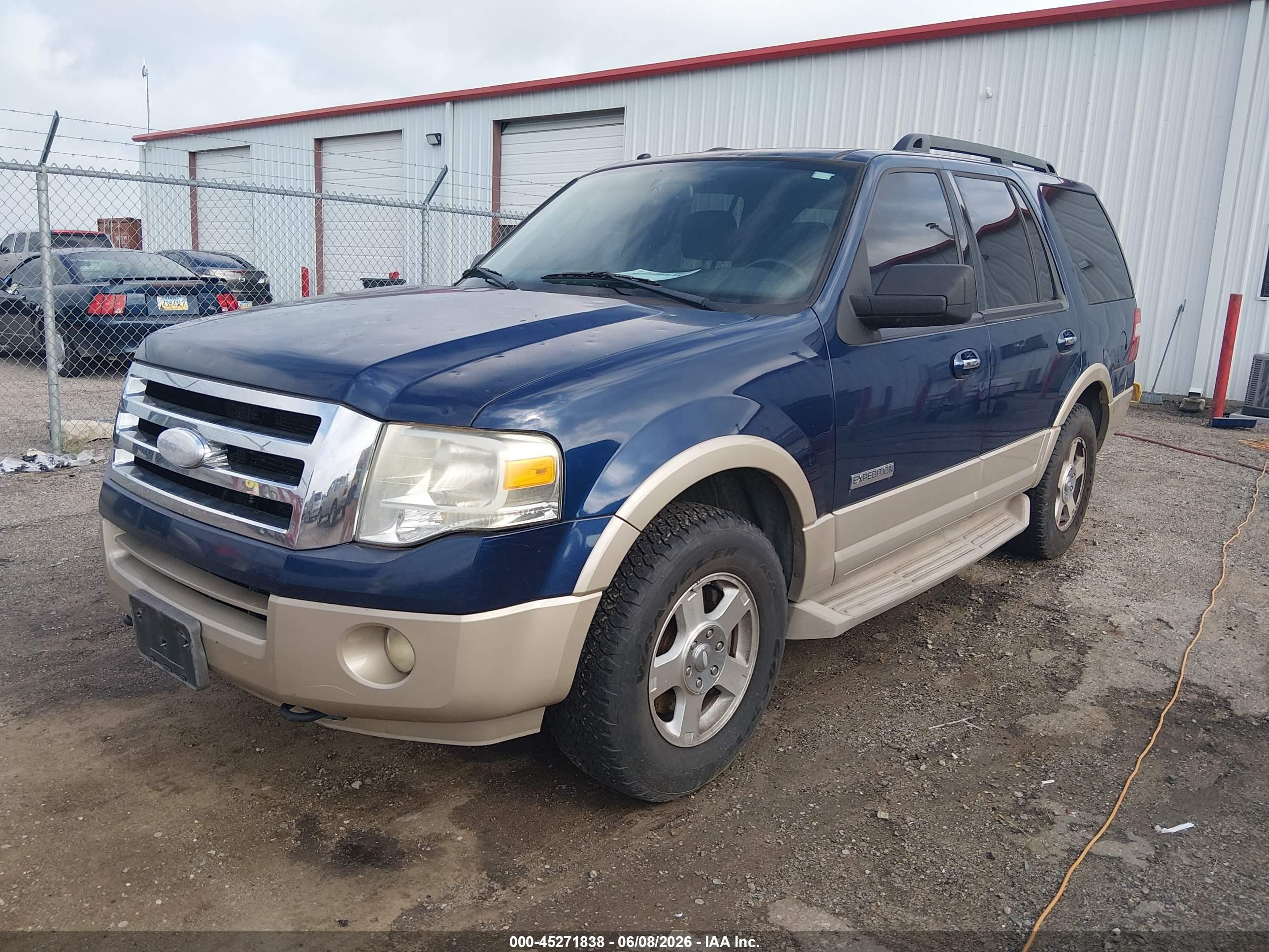 2007 Ford Expedition Eddie Bauer Blue vin: 1FMFU18587LA23356