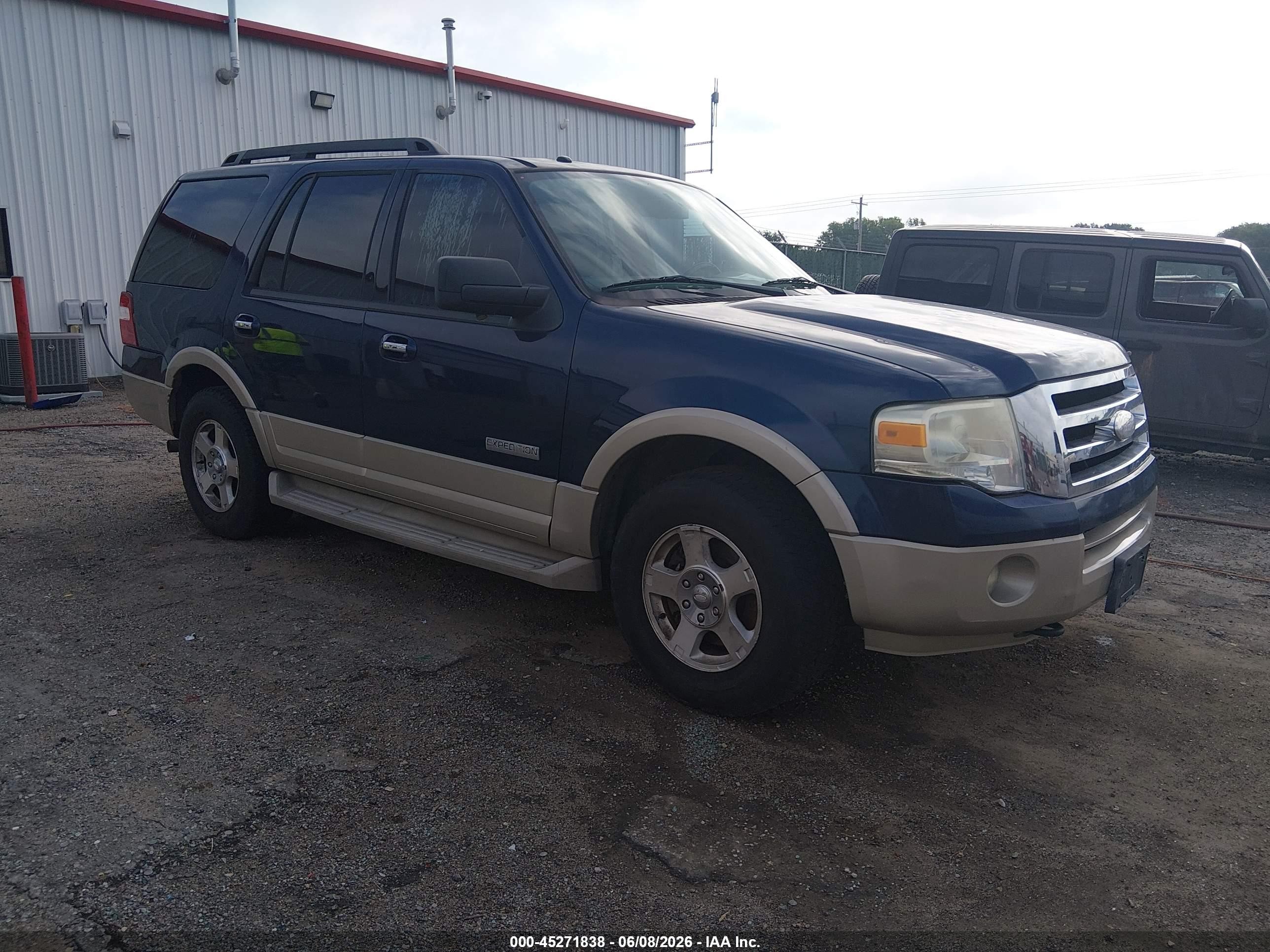 2007 Ford Expedition Eddie Bauer Синий vin: 1FMFU18587LA23356