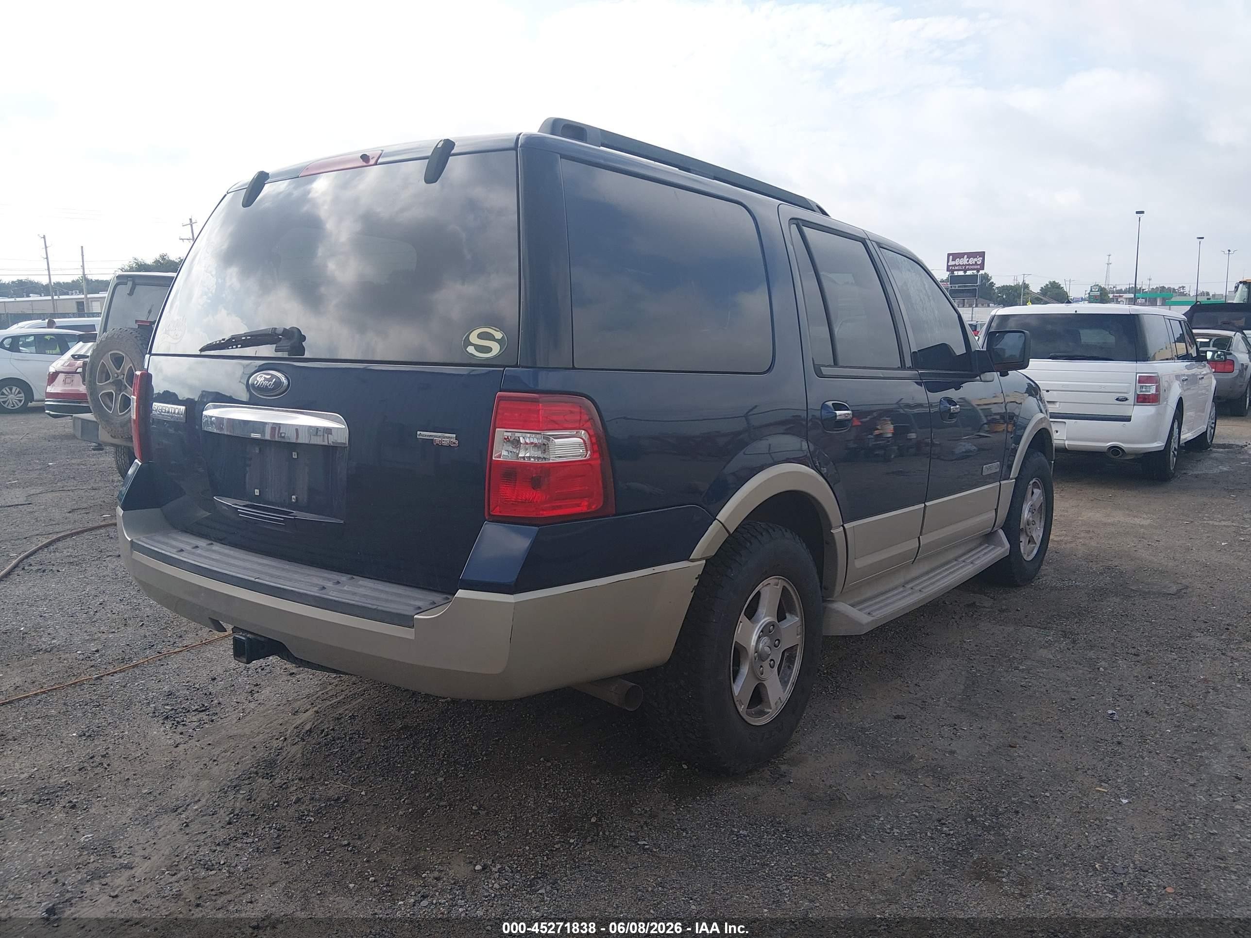 2007 Ford Expedition Eddie Bauer Blue vin: 1FMFU18587LA23356
