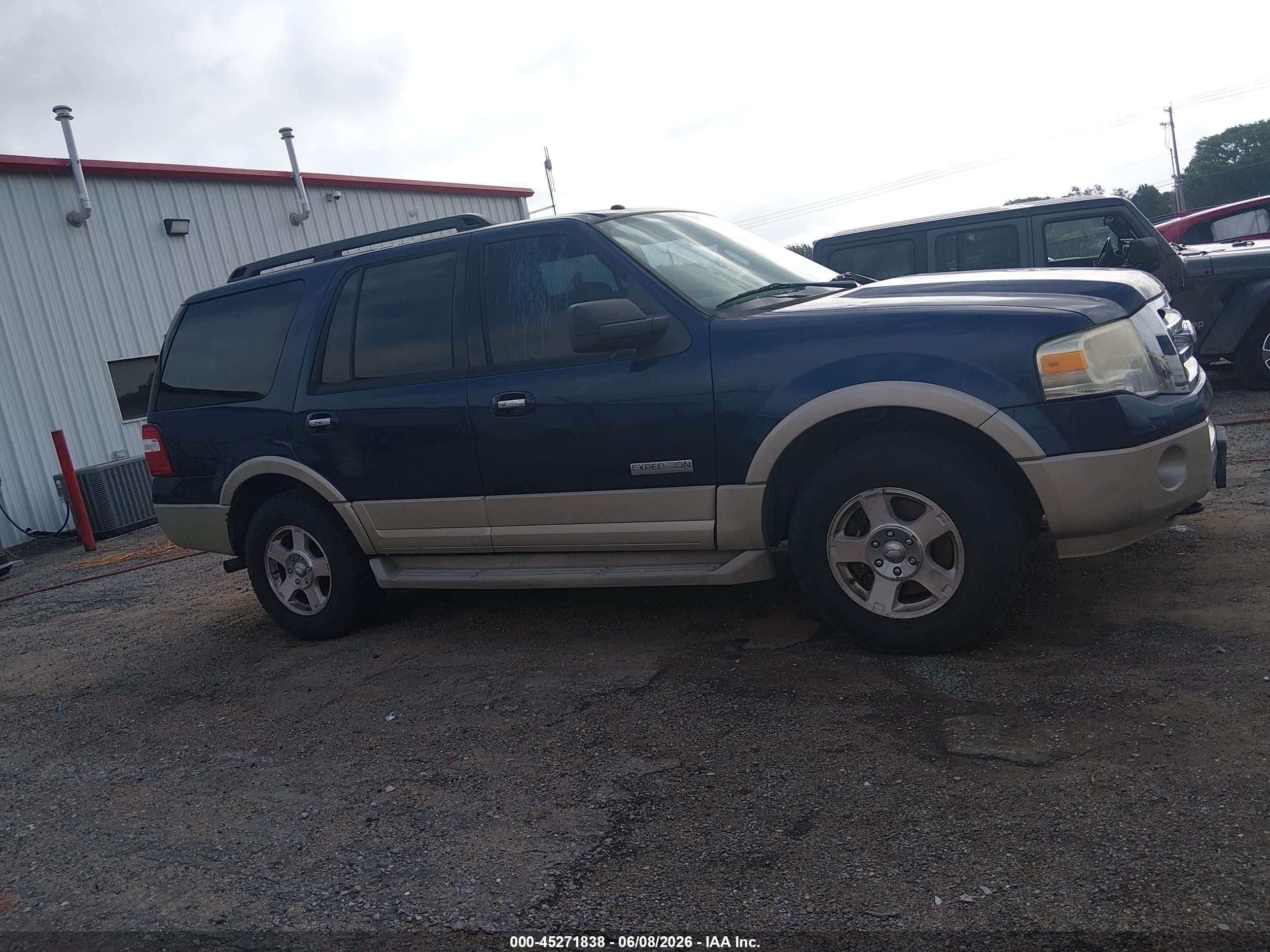 2007 Ford Expedition Eddie Bauer Blue vin: 1FMFU18587LA23356