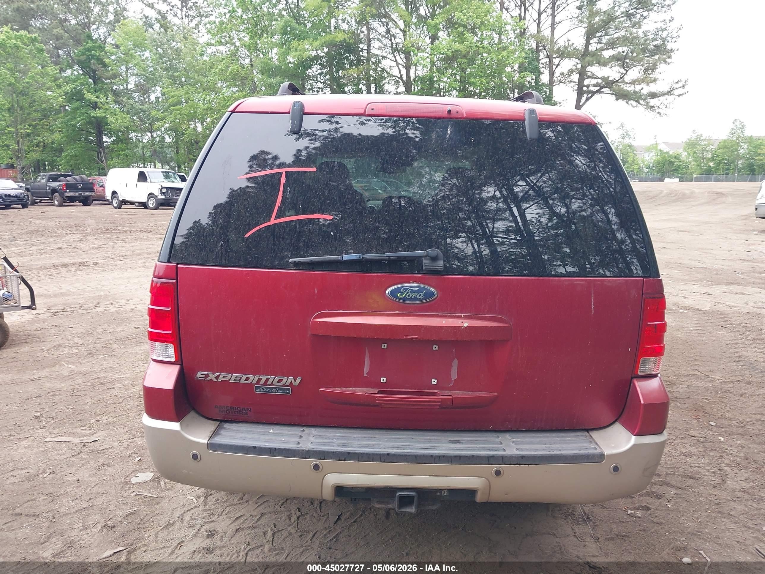 2005 Ford Expedition Eddie Bauer/king Ranch Red vin: 1FMFU18595LA60414