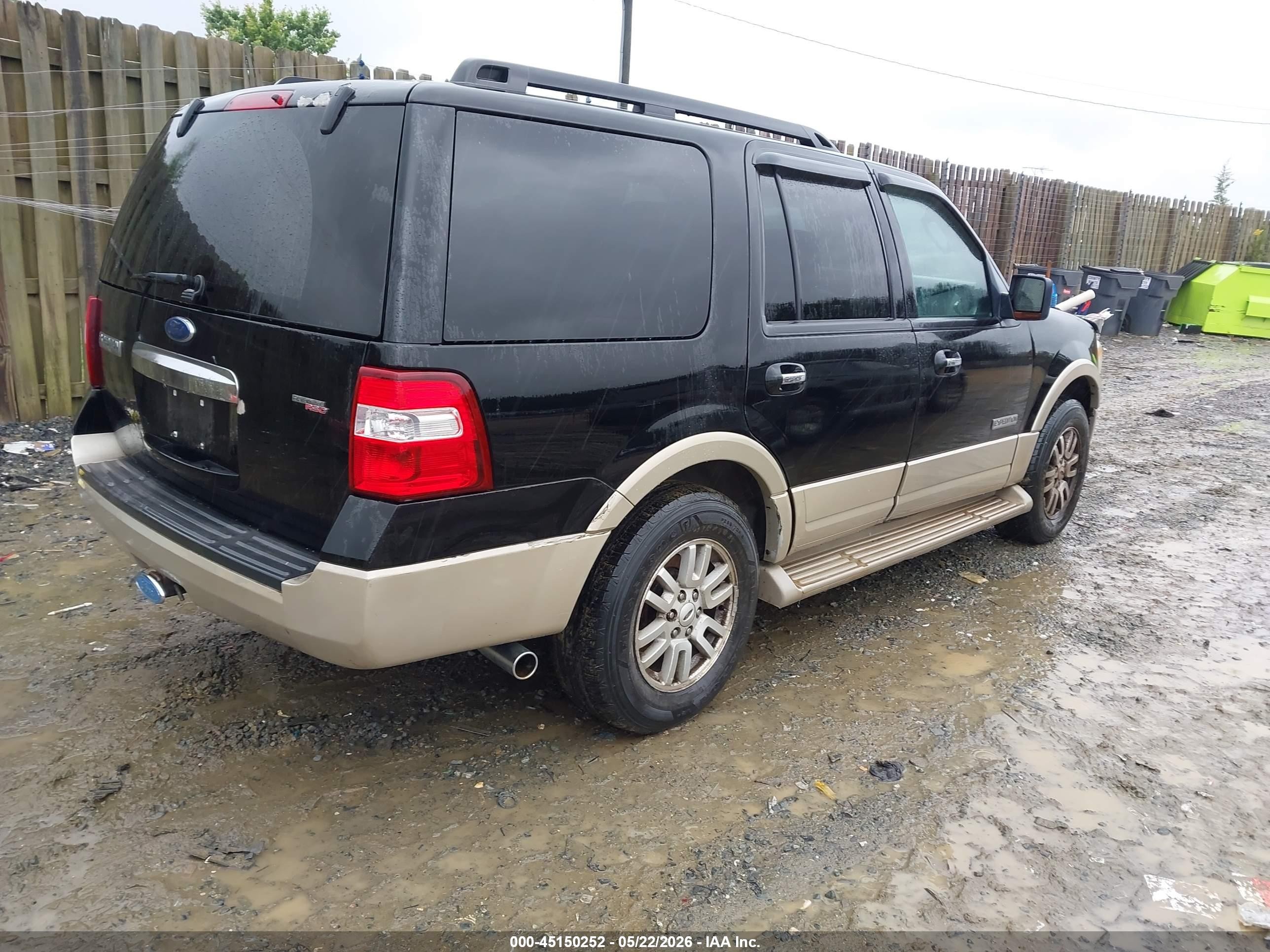 2008 Ford Expedition Eddie Bauer/king Ranch Black vin: 1FMFU18598LA79646