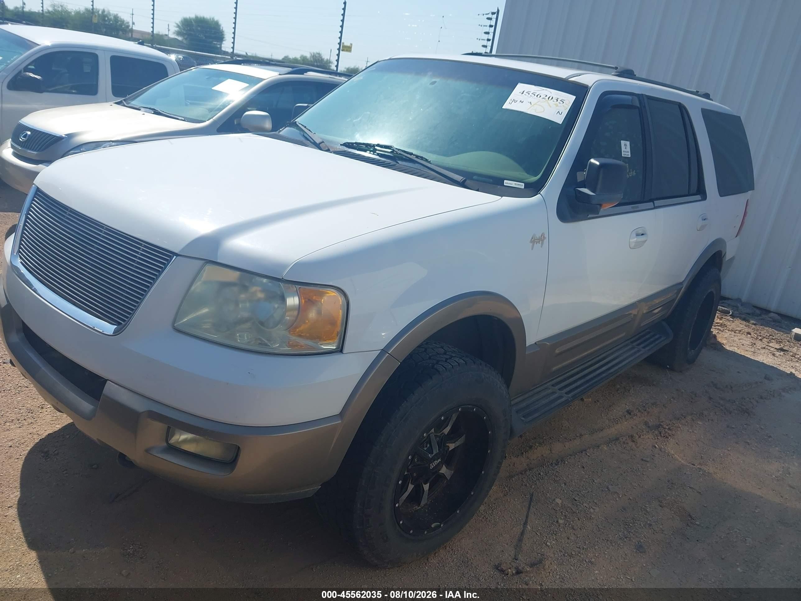 2003 Ford Expedition Eddie Bauer White vin: 1FMFU18L13LA94231
