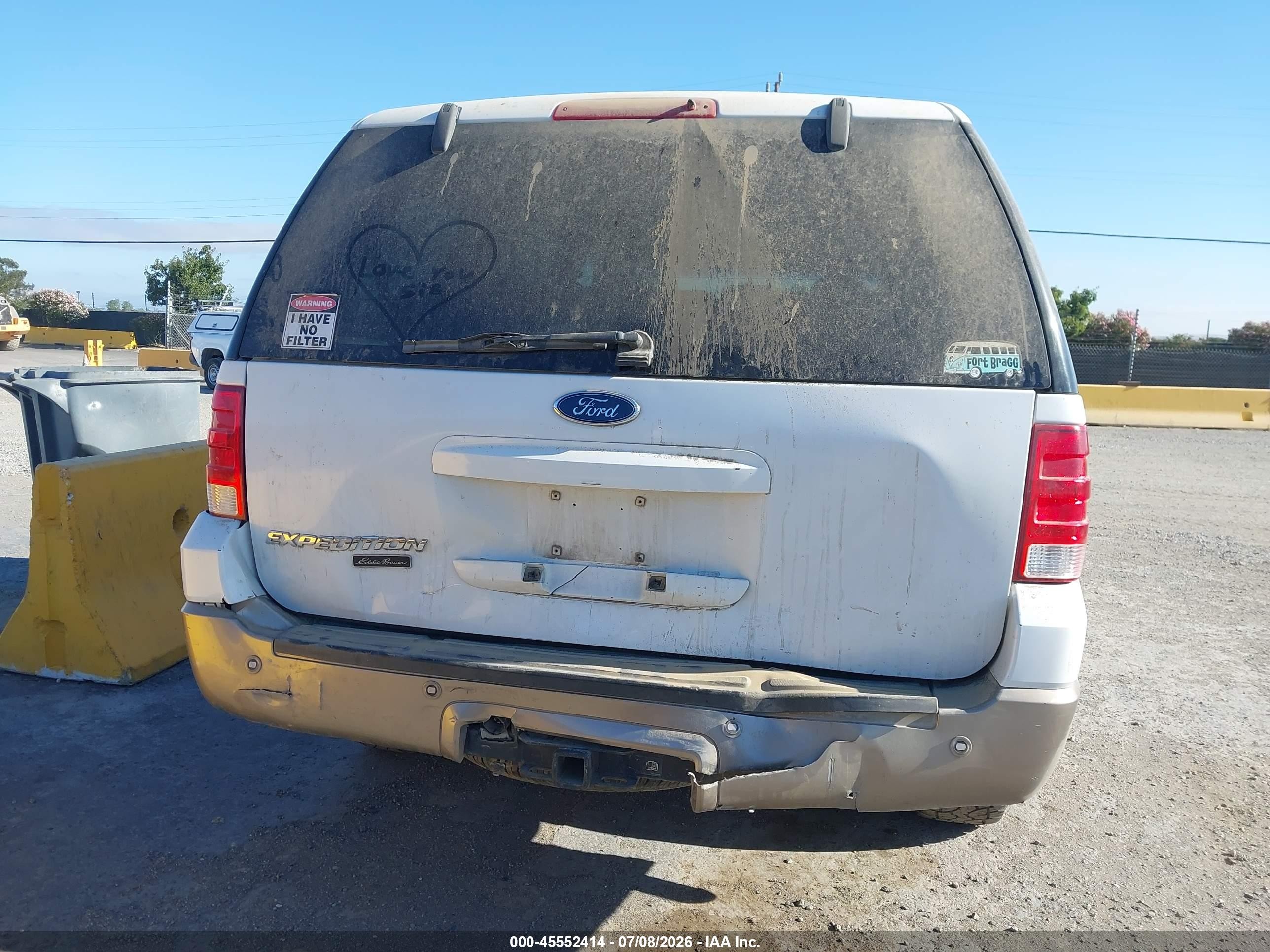 2003 Ford Expedition Eddie Bauer White vin: 1FMFU18L63LC04819