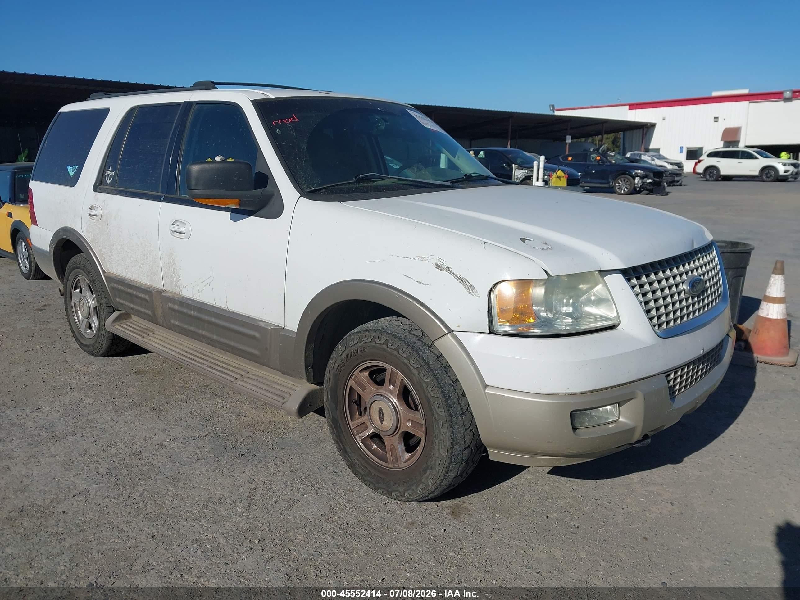 2003 Ford Expedition Eddie Bauer White vin: 1FMFU18L63LC04819