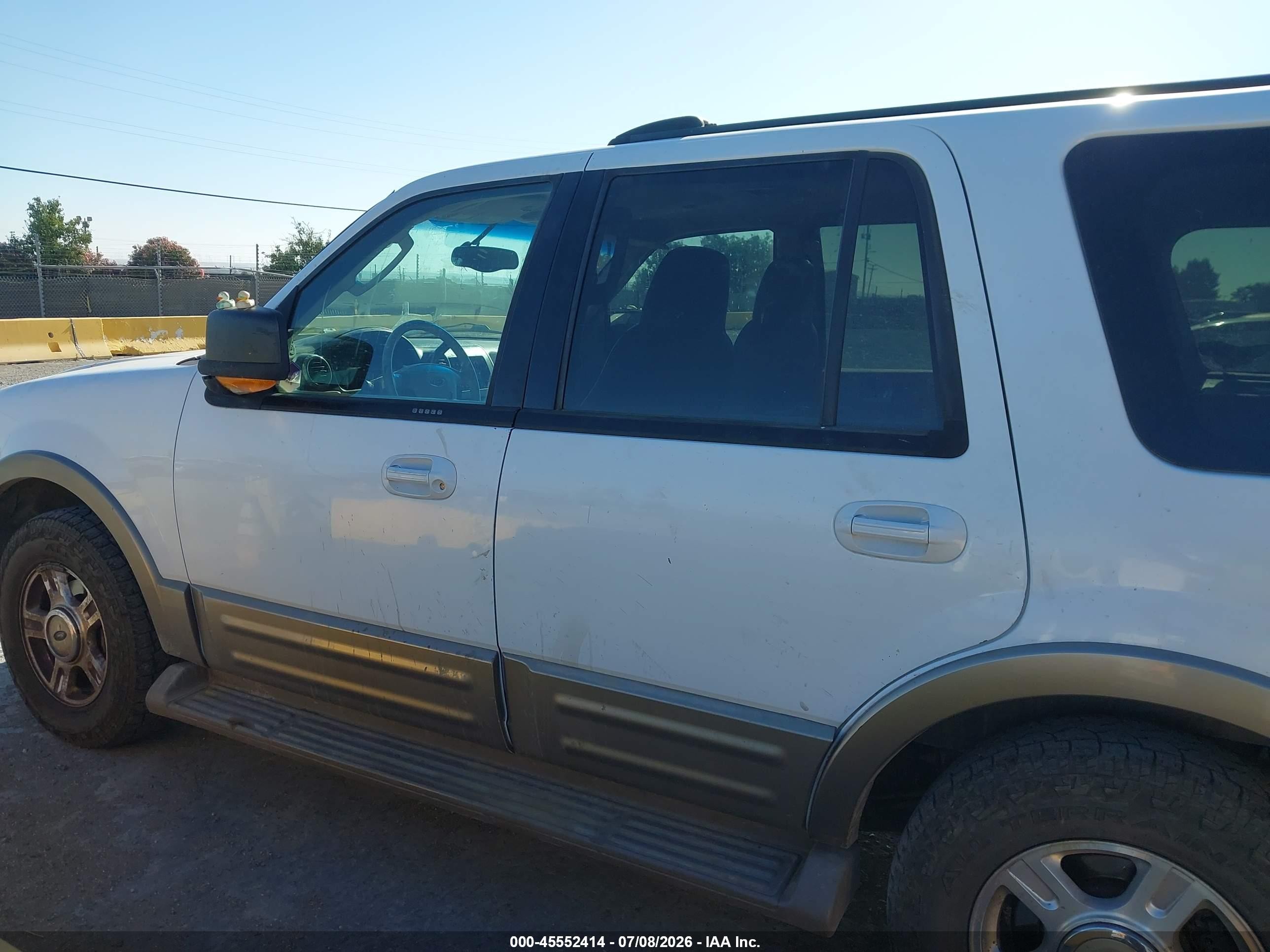 2003 Ford Expedition Eddie Bauer White vin: 1FMFU18L63LC04819
