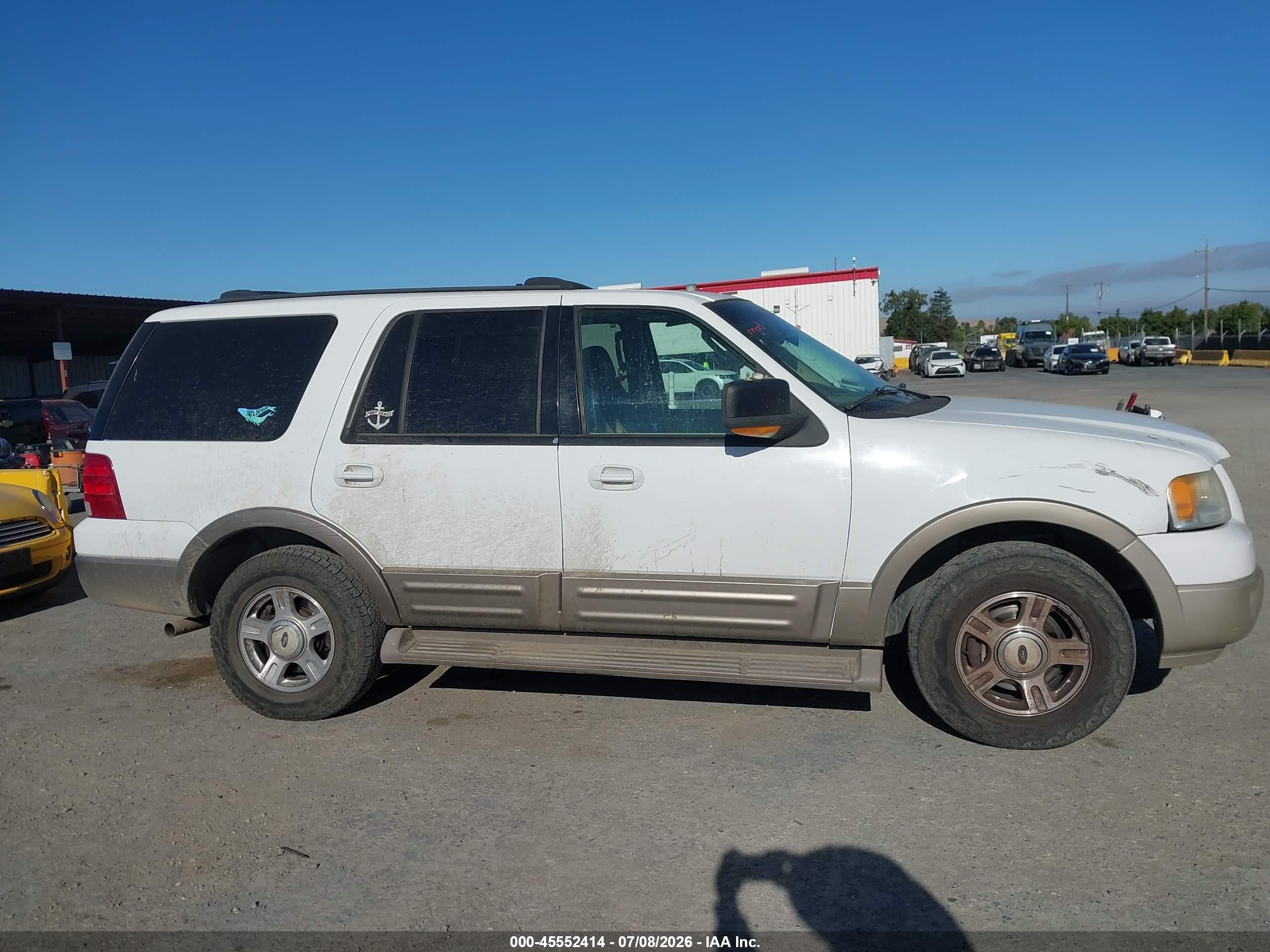 2003 Ford Expedition Eddie Bauer White vin: 1FMFU18L63LC04819