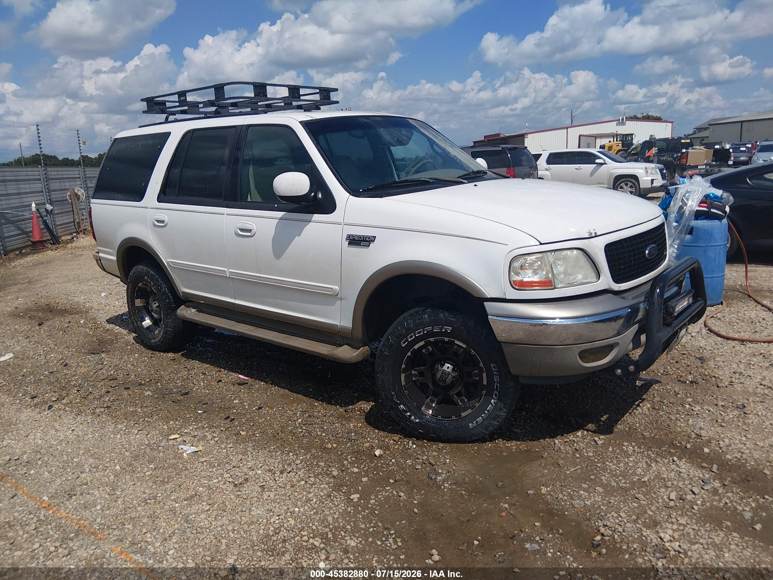 2001 Ford Expedition Eddie Bauer White vin: 1FMFU18L91LA29379