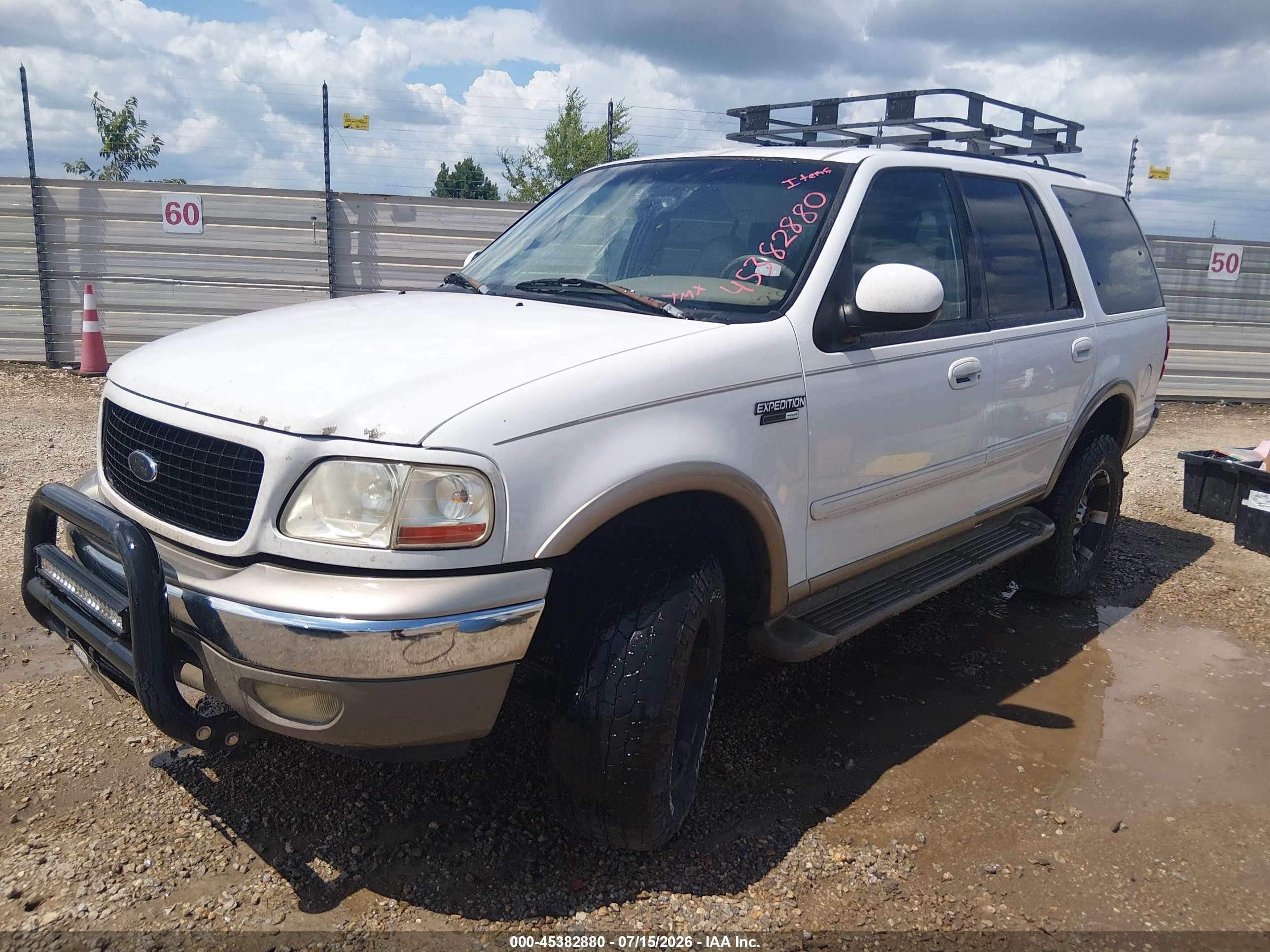 2001 Ford Expedition Eddie Bauer White vin: 1FMFU18L91LA29379