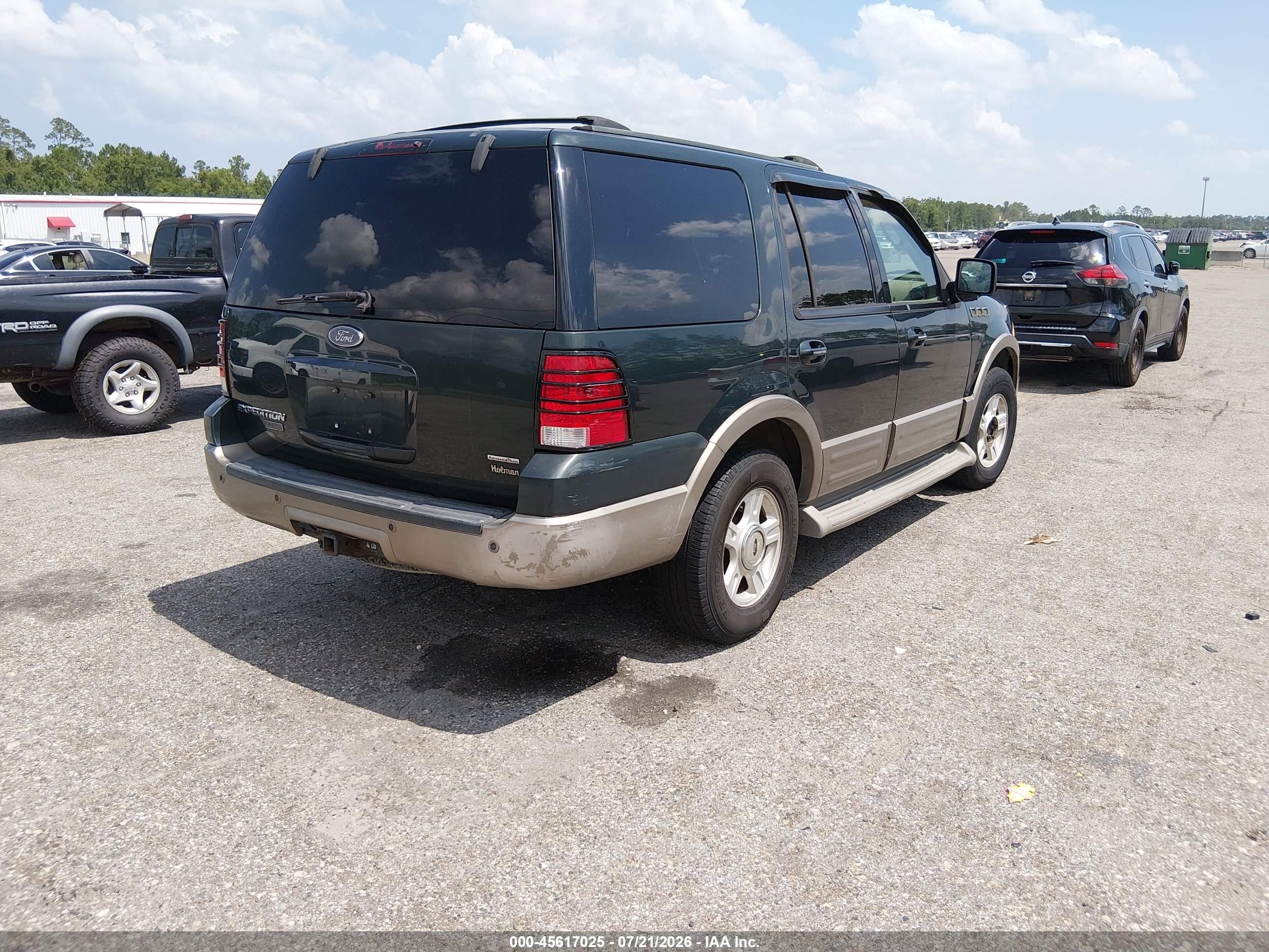 2003 Ford Expedition Eddie Bauer Green vin: 1FMFU18LX3LC40089