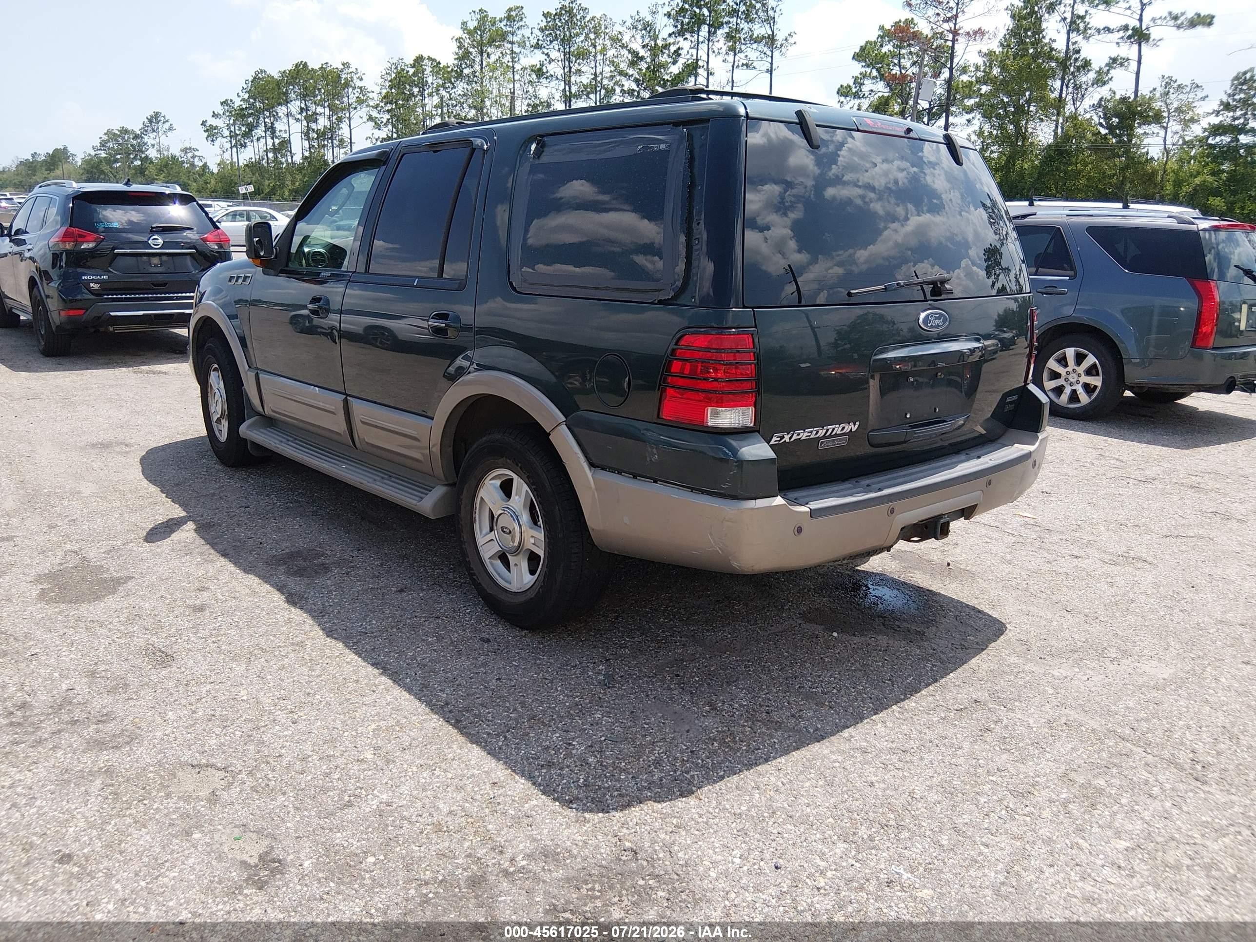 2003 Ford Expedition Eddie Bauer Green vin: 1FMFU18LX3LC40089