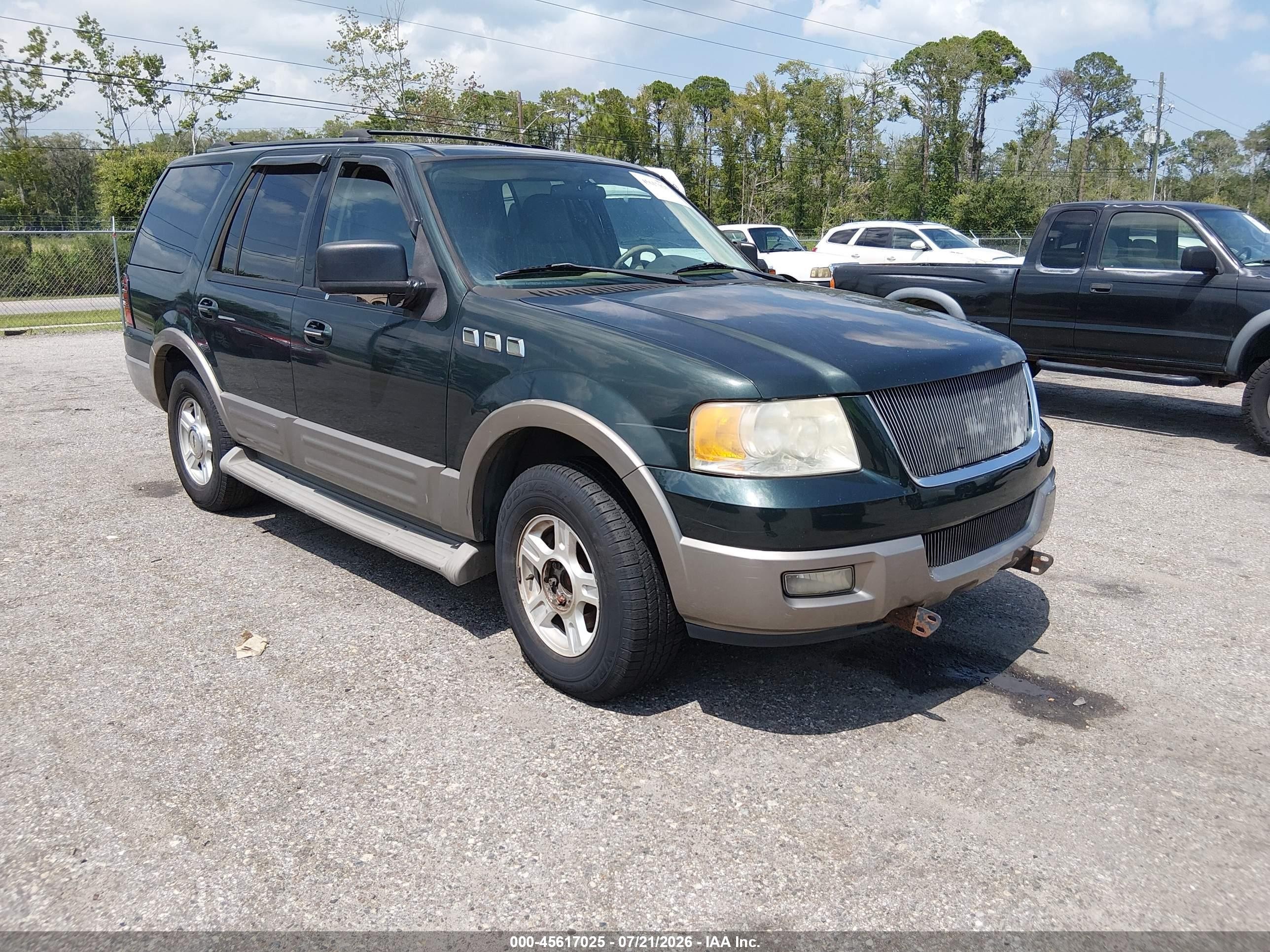 2003 Ford Expedition Eddie Bauer Green vin: 1FMFU18LX3LC40089