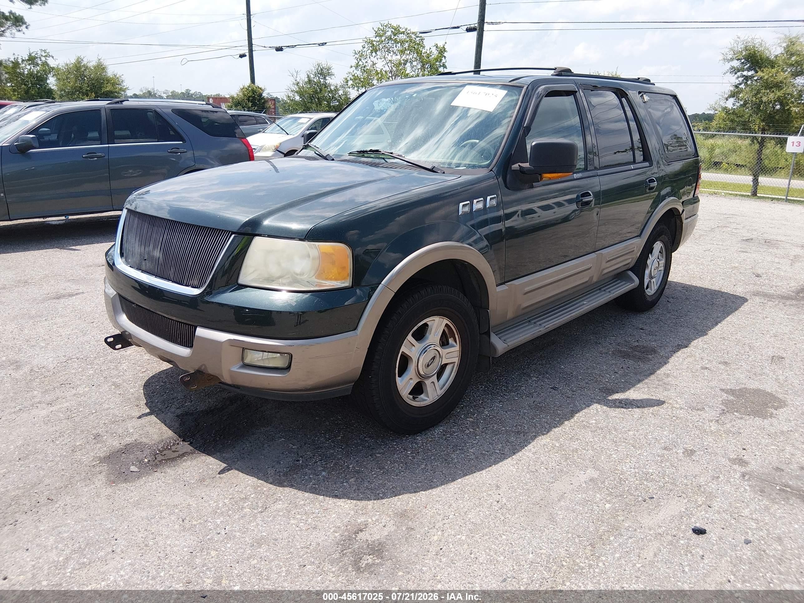 2003 Ford Expedition Eddie Bauer Green vin: 1FMFU18LX3LC40089