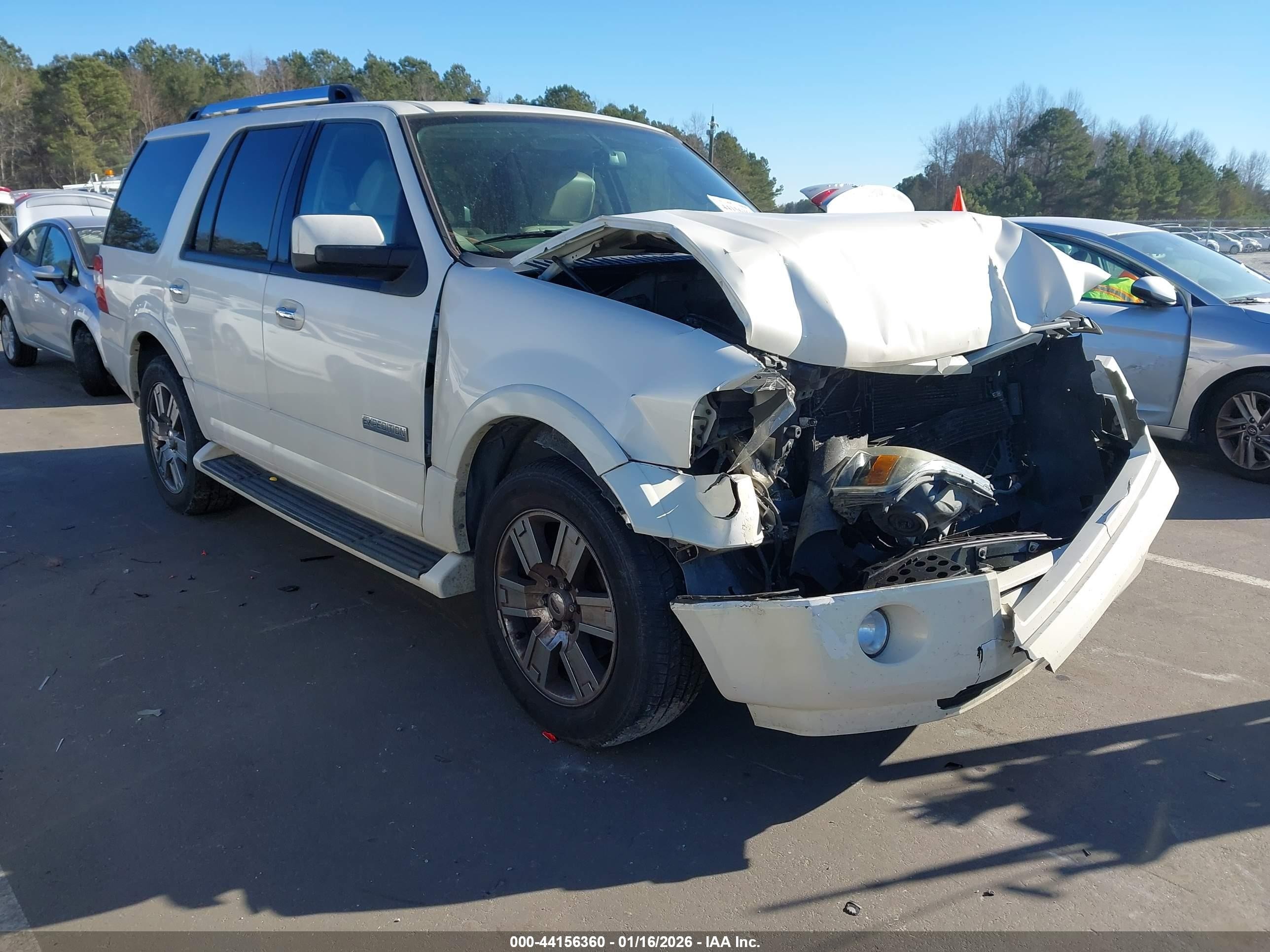 2007 Ford Expedition Limited White vin: 1FMFU19557LA97672