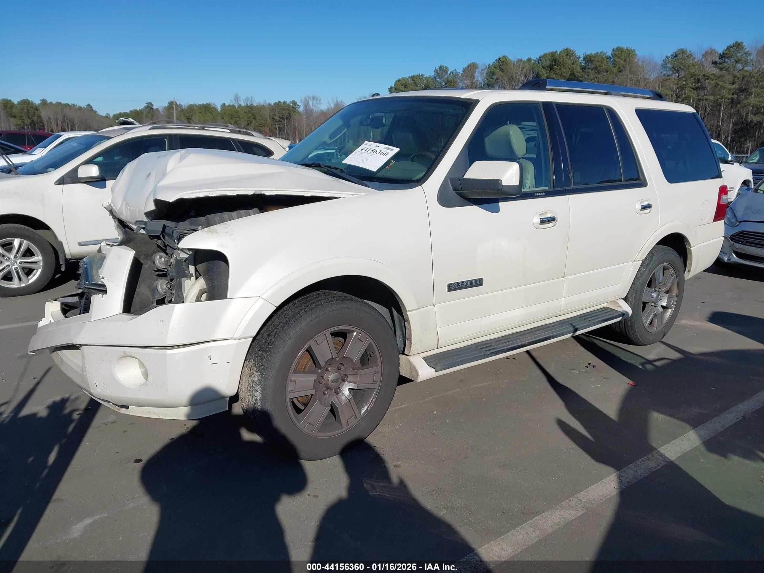 2007 Ford Expedition Limited White vin: 1FMFU19557LA97672