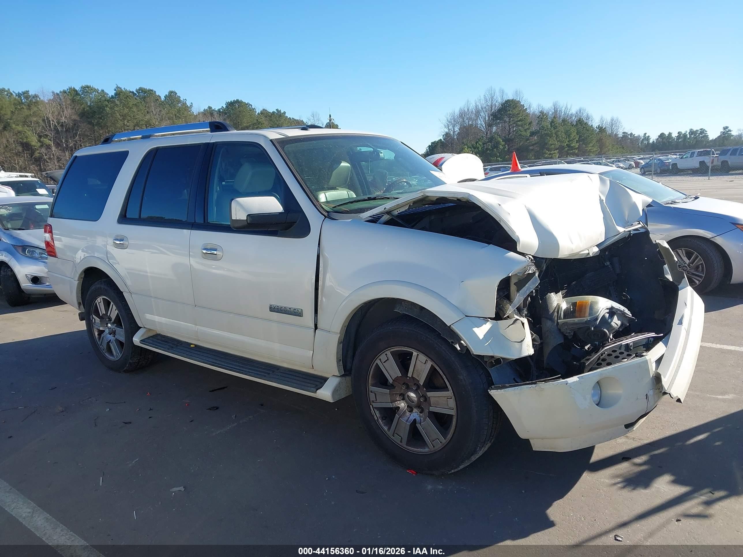 2007 Ford Expedition Limited White vin: 1FMFU19557LA97672