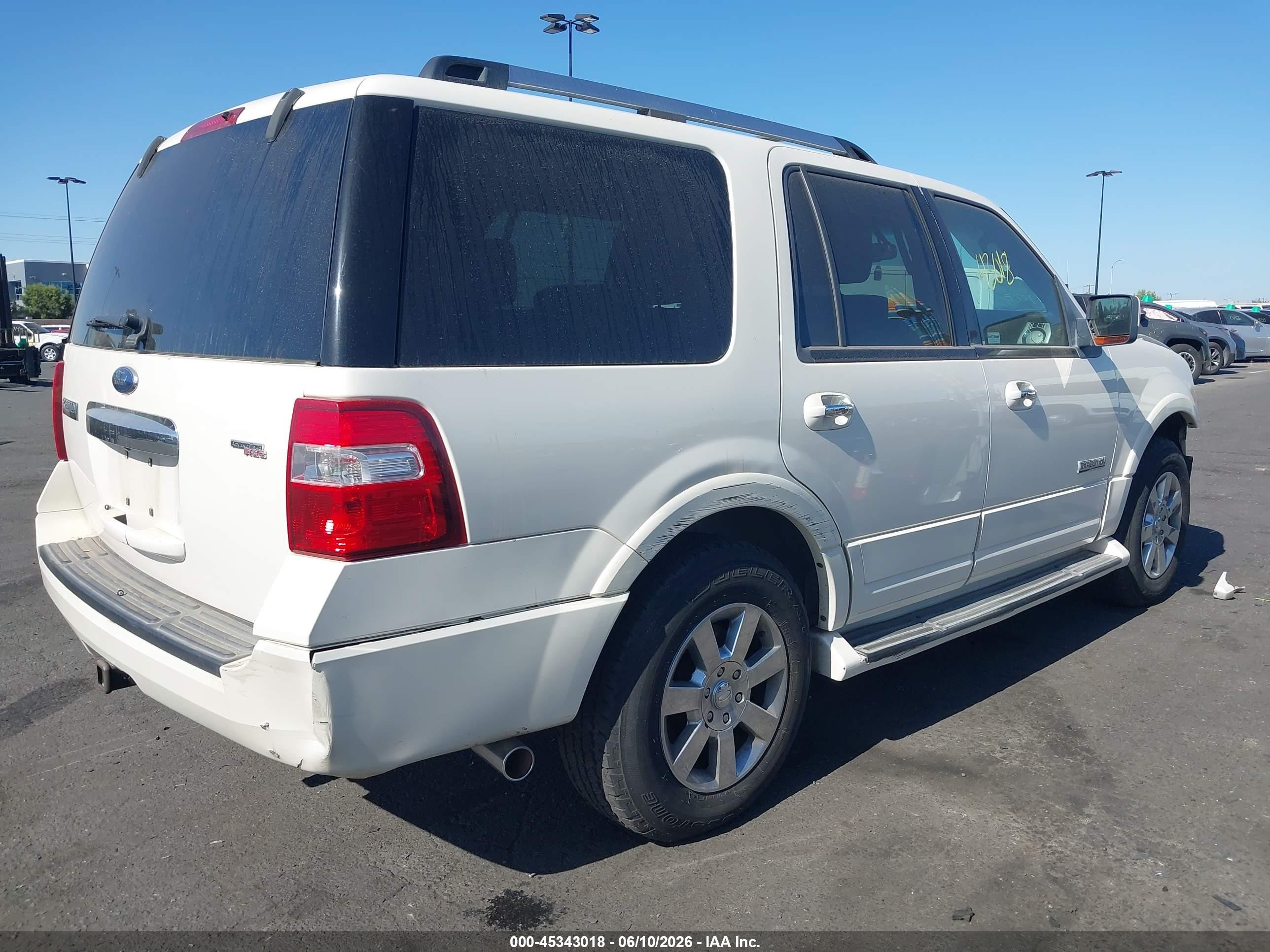 2008 Ford Expedition Limited White vin: 1FMFU19578LA46756