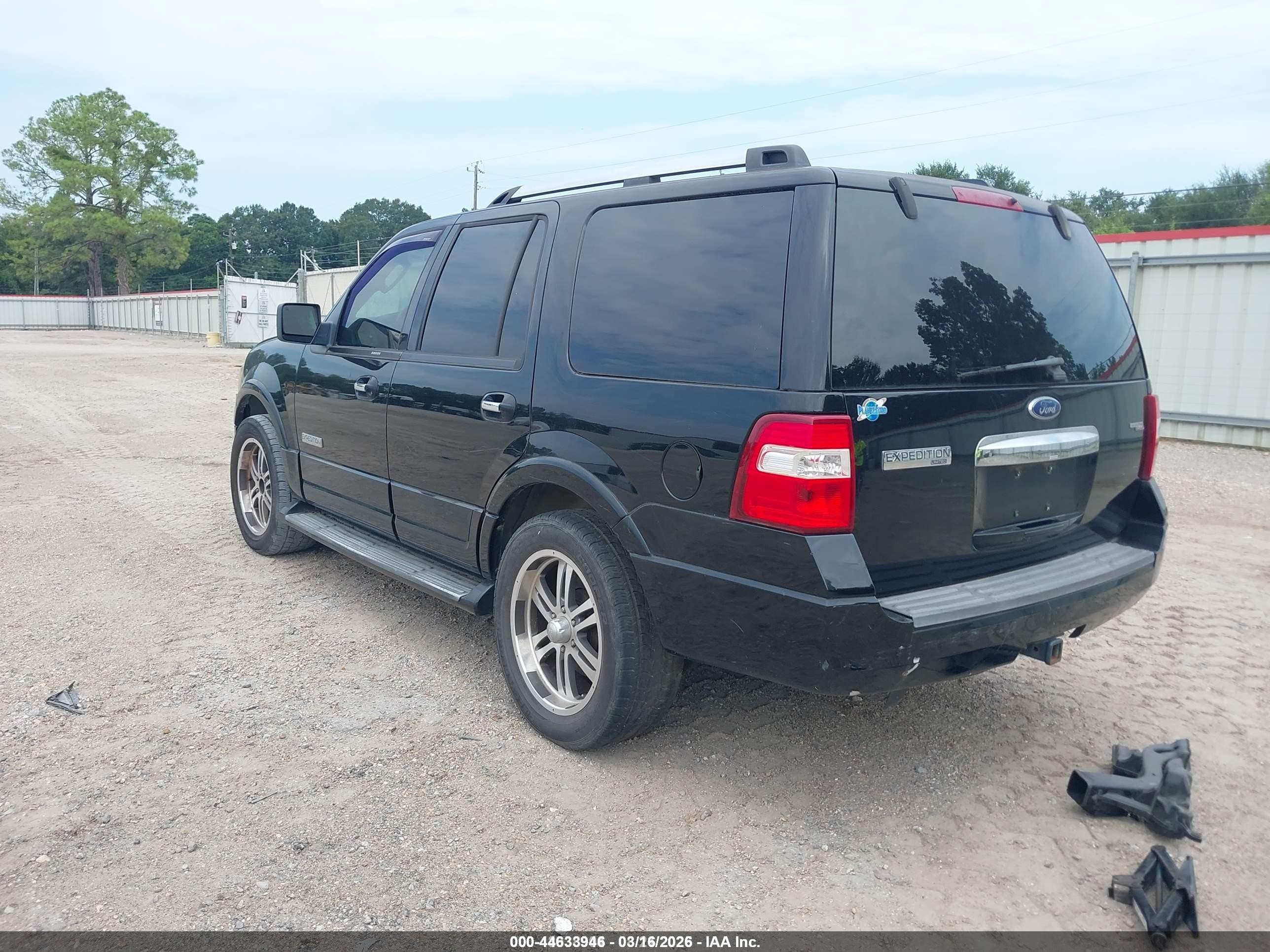 2007 Ford Expedition Limited Black vin: 1FMFU19587LA90294