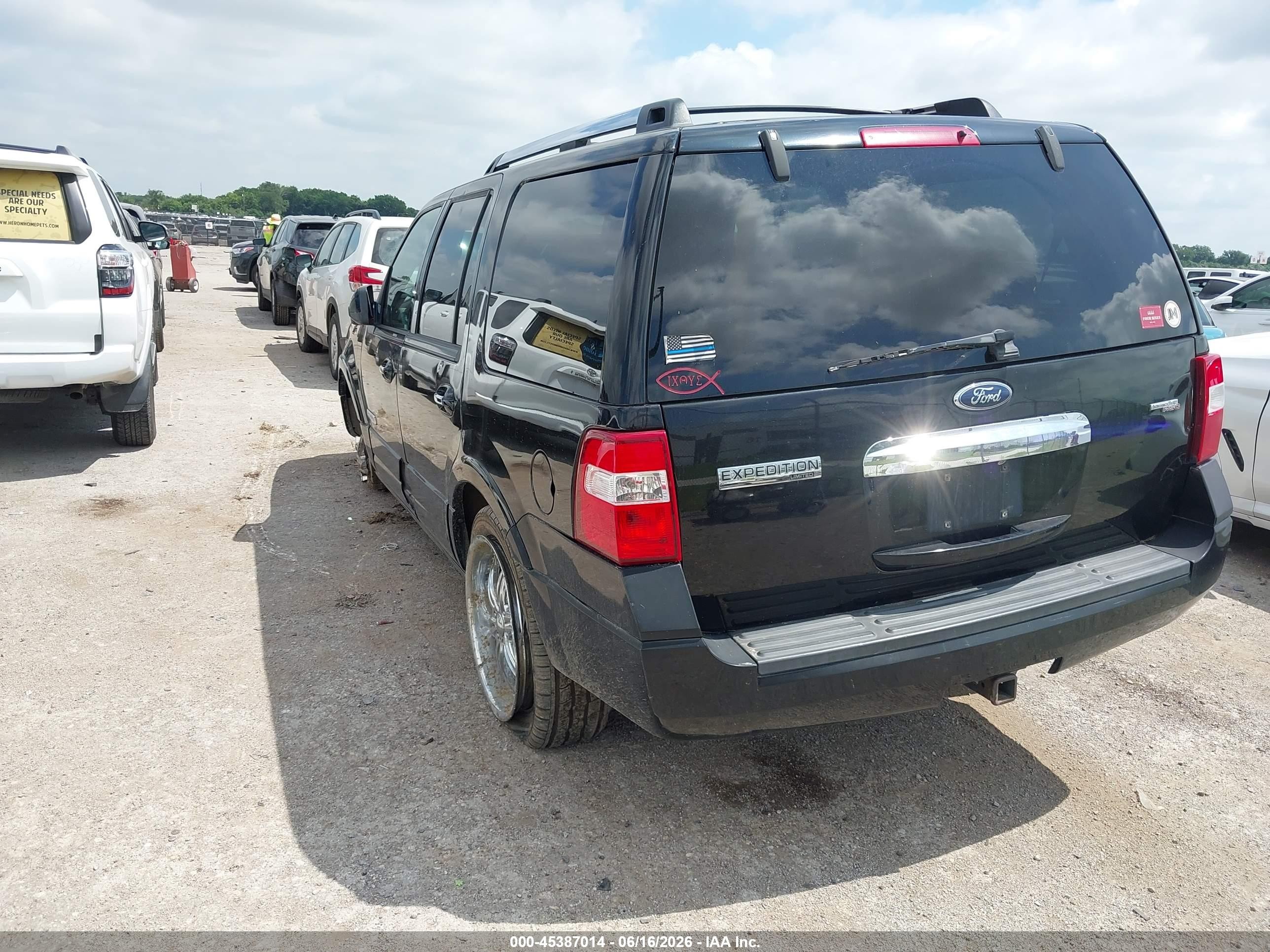 2008 Ford Expedition Limited Black vin: 1FMFU19588LA54753