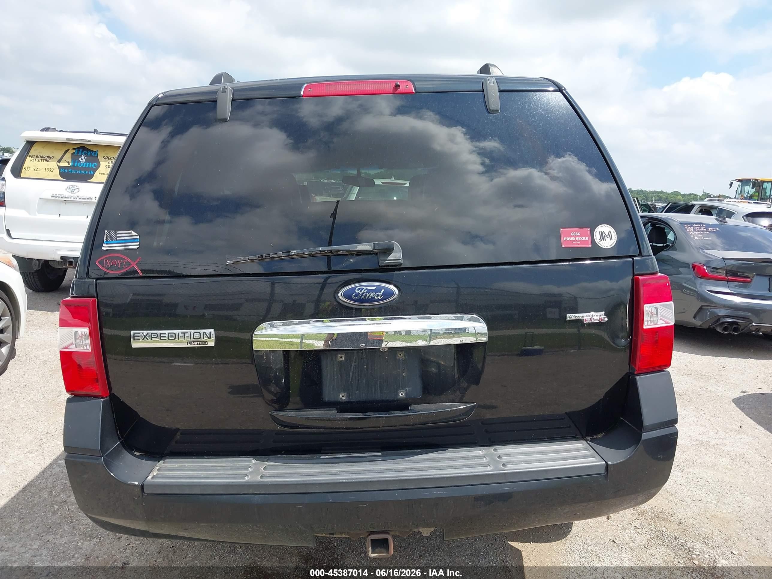 2008 Ford Expedition Limited Black vin: 1FMFU19588LA54753