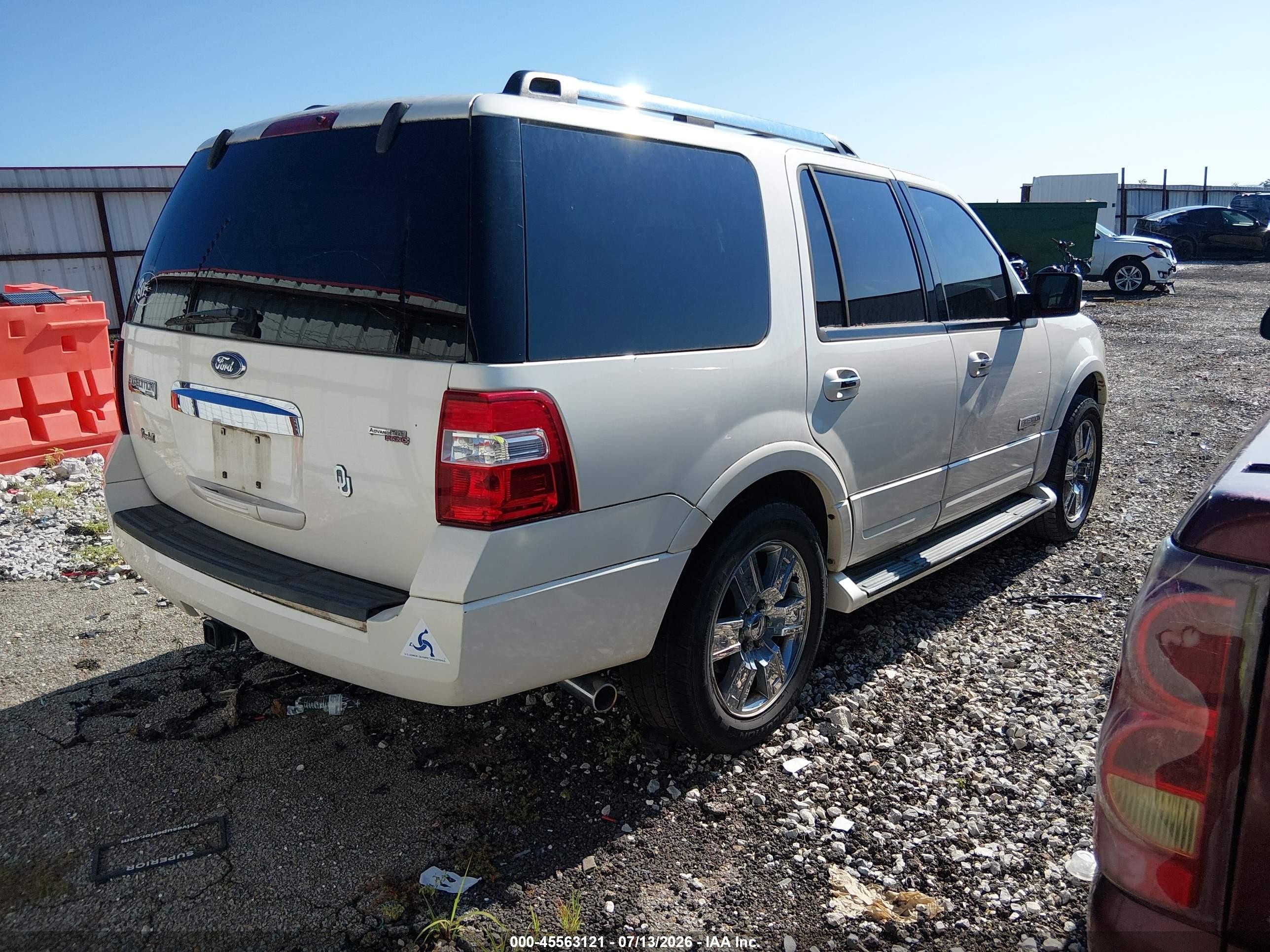 2007 Ford Expedition Limited White vin: 1FMFU20517LA42557