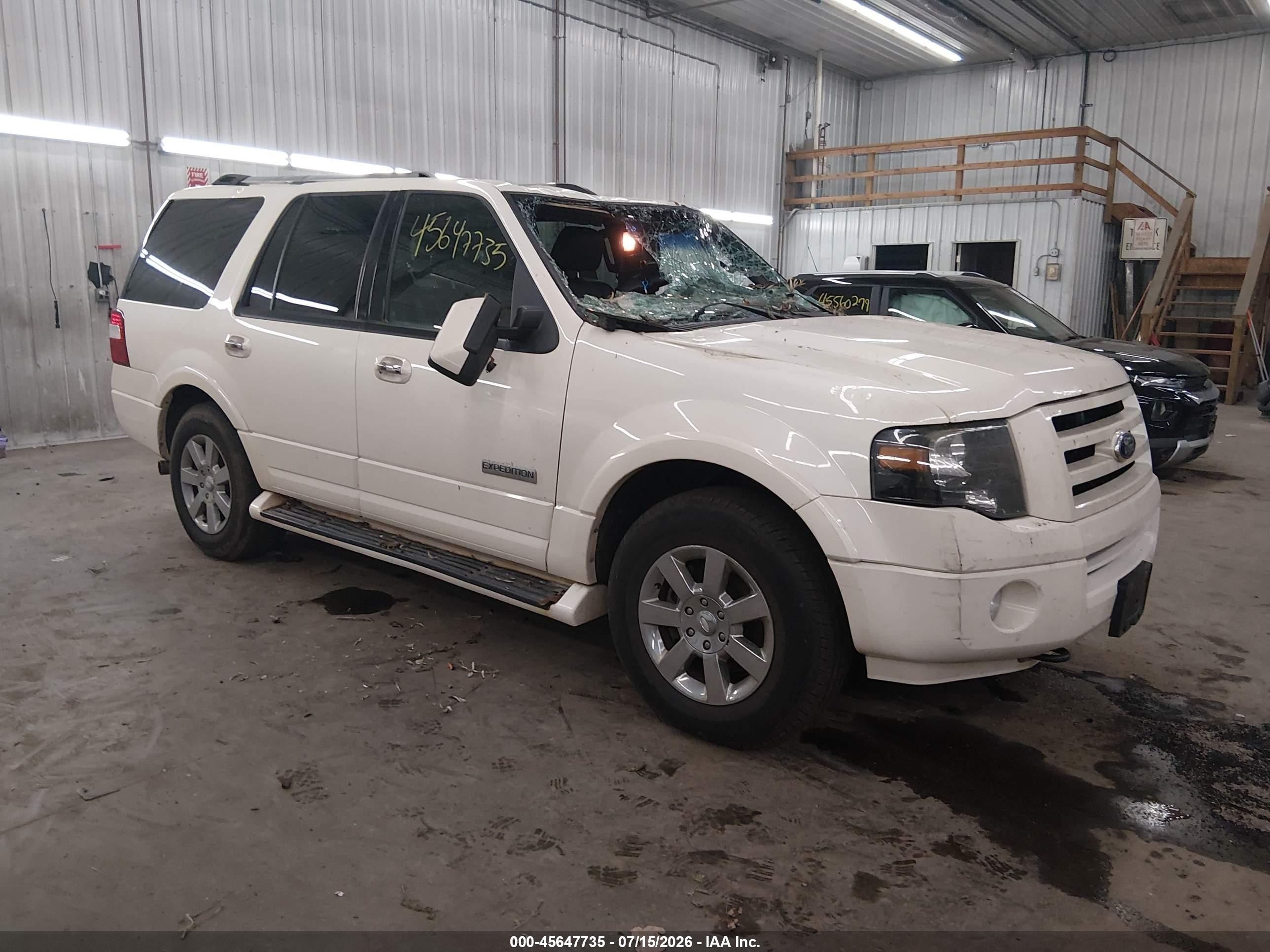 2007 Ford Expedition Limited White vin: 1FMFU20587LA14156