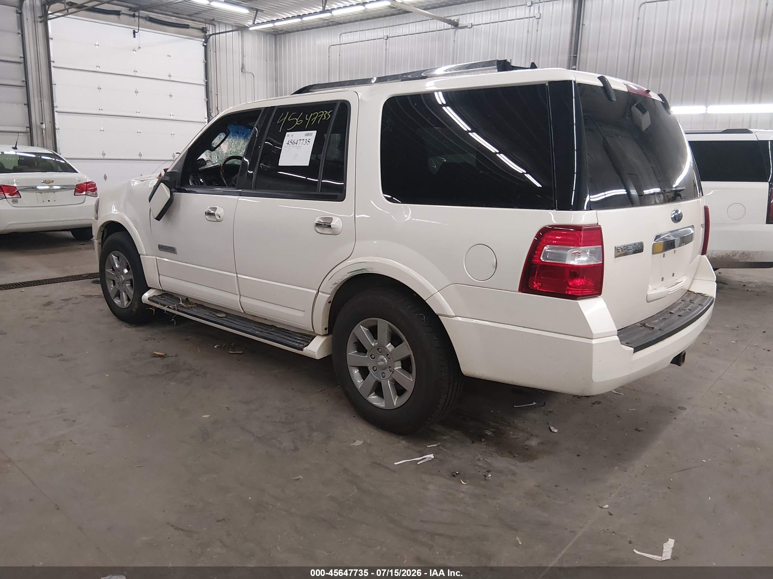 2007 Ford Expedition Limited White vin: 1FMFU20587LA14156