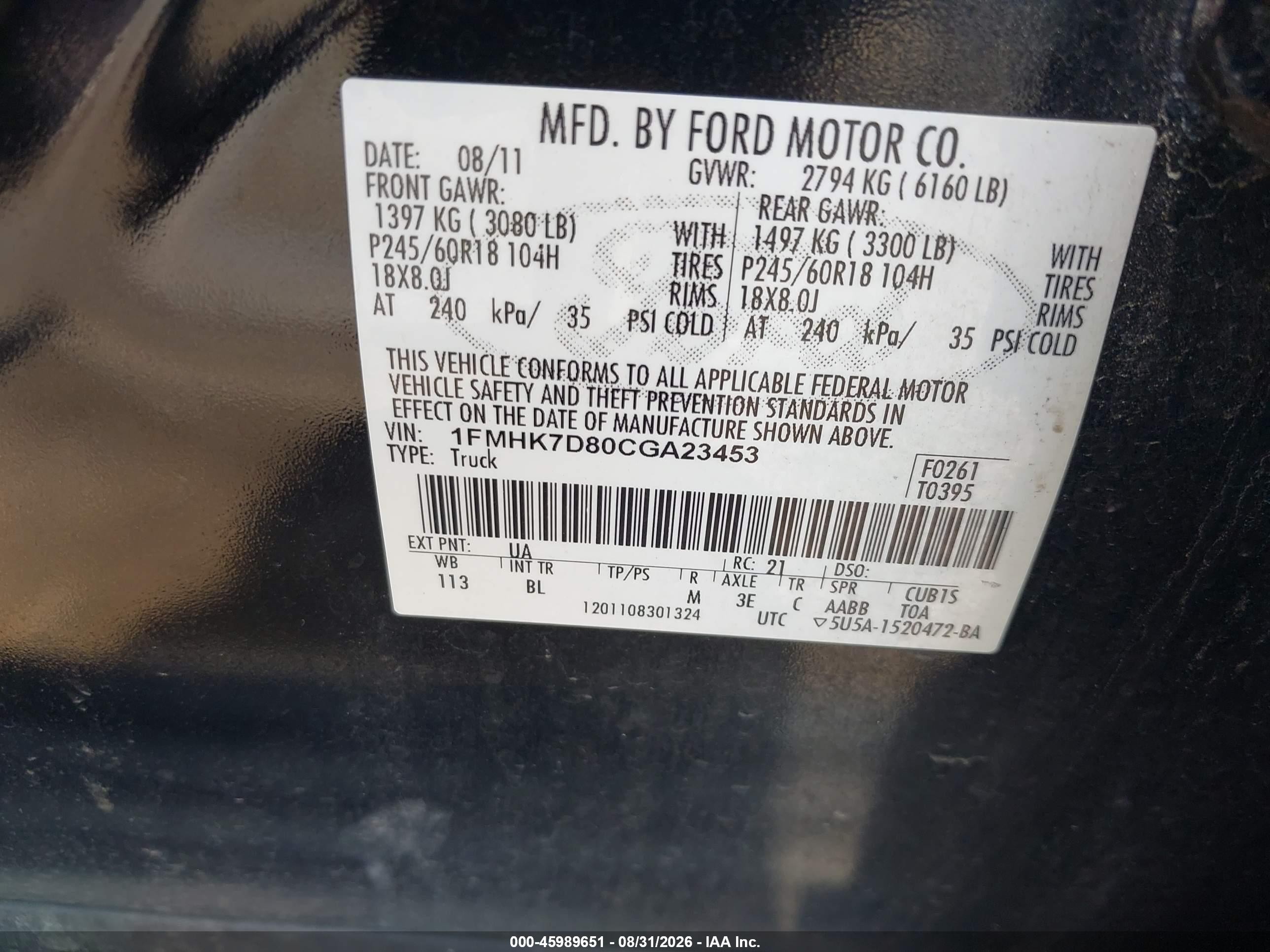 2012 Ford Explorer Xlt Black vin: 1FMHK7D80CGA23453
