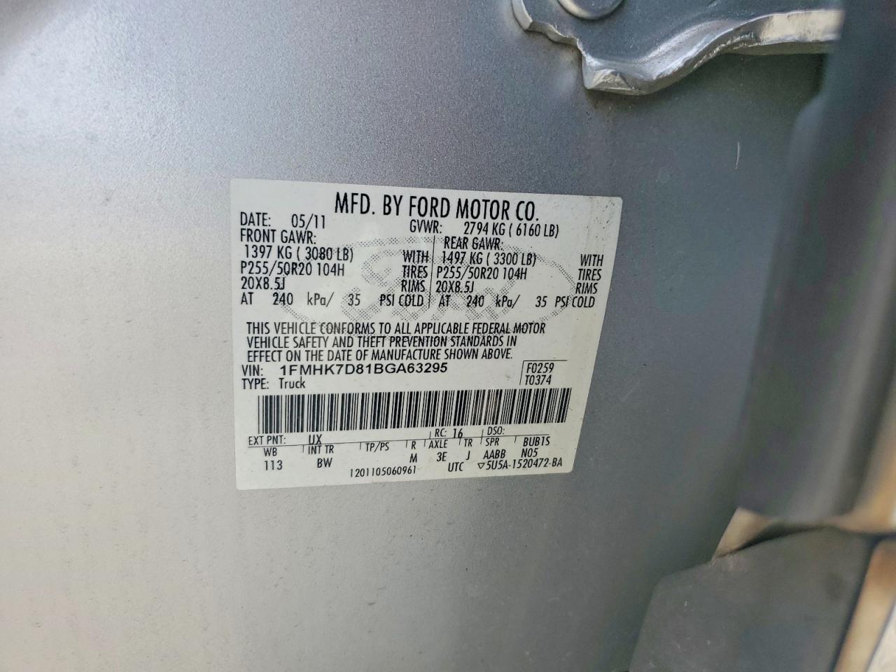 2011 Ford Explorer Xlt Silver vin: 1FMHK7D81BGA63295