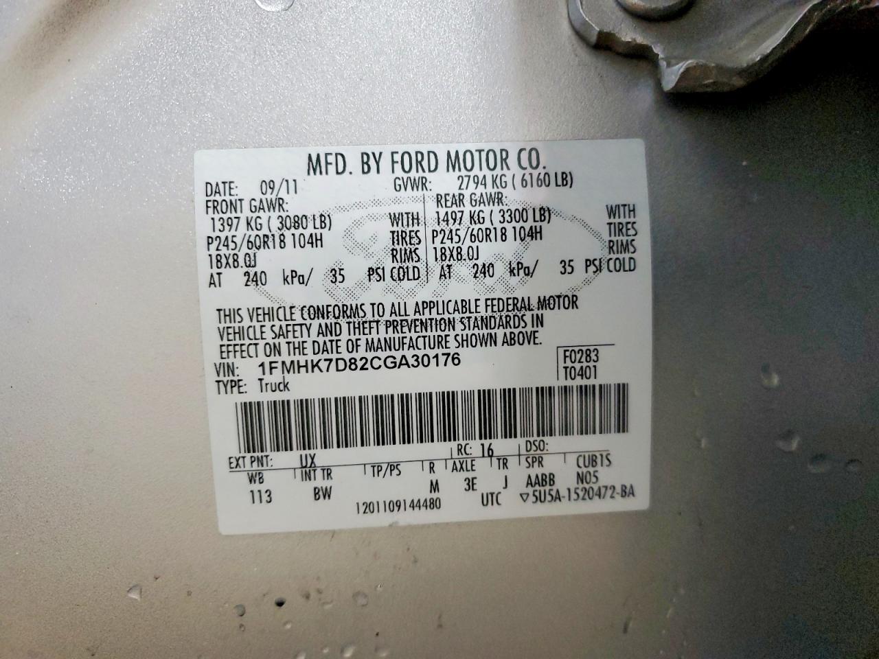 2012 Ford Explorer Xlt Silver vin: 1FMHK7D82CGA30176