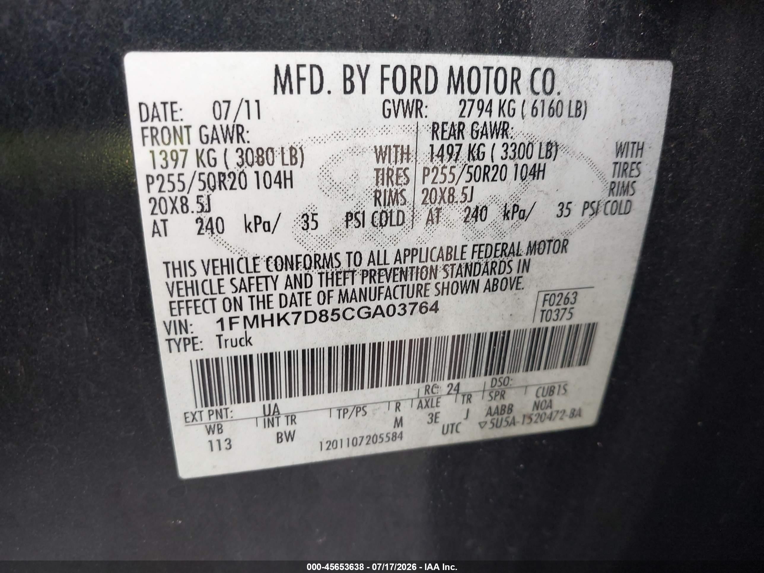 2012 Ford Explorer Xlt Black vin: 1FMHK7D85CGA03764