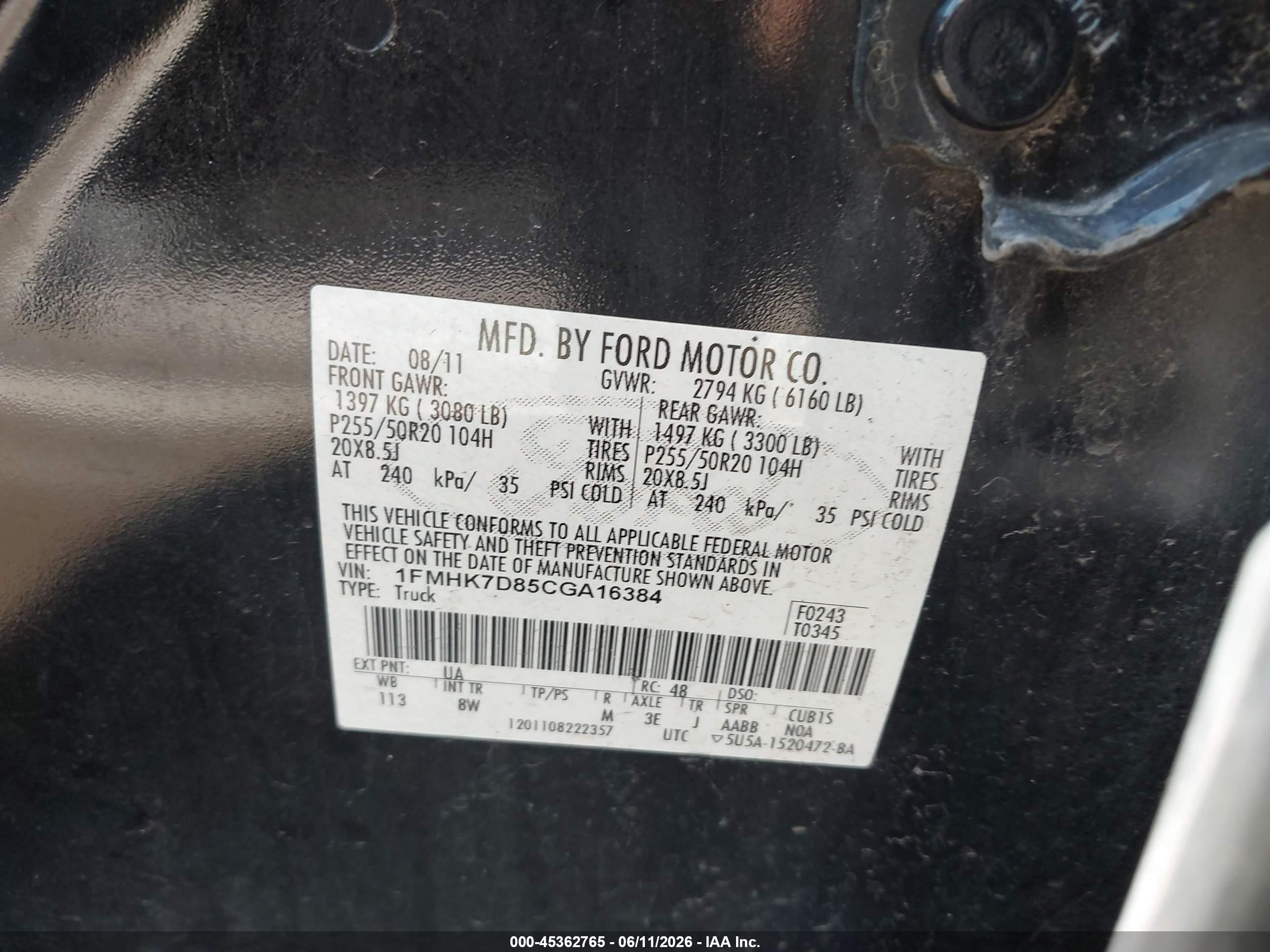 2012 Ford Explorer Xlt Black vin: 1FMHK7D85CGA16384