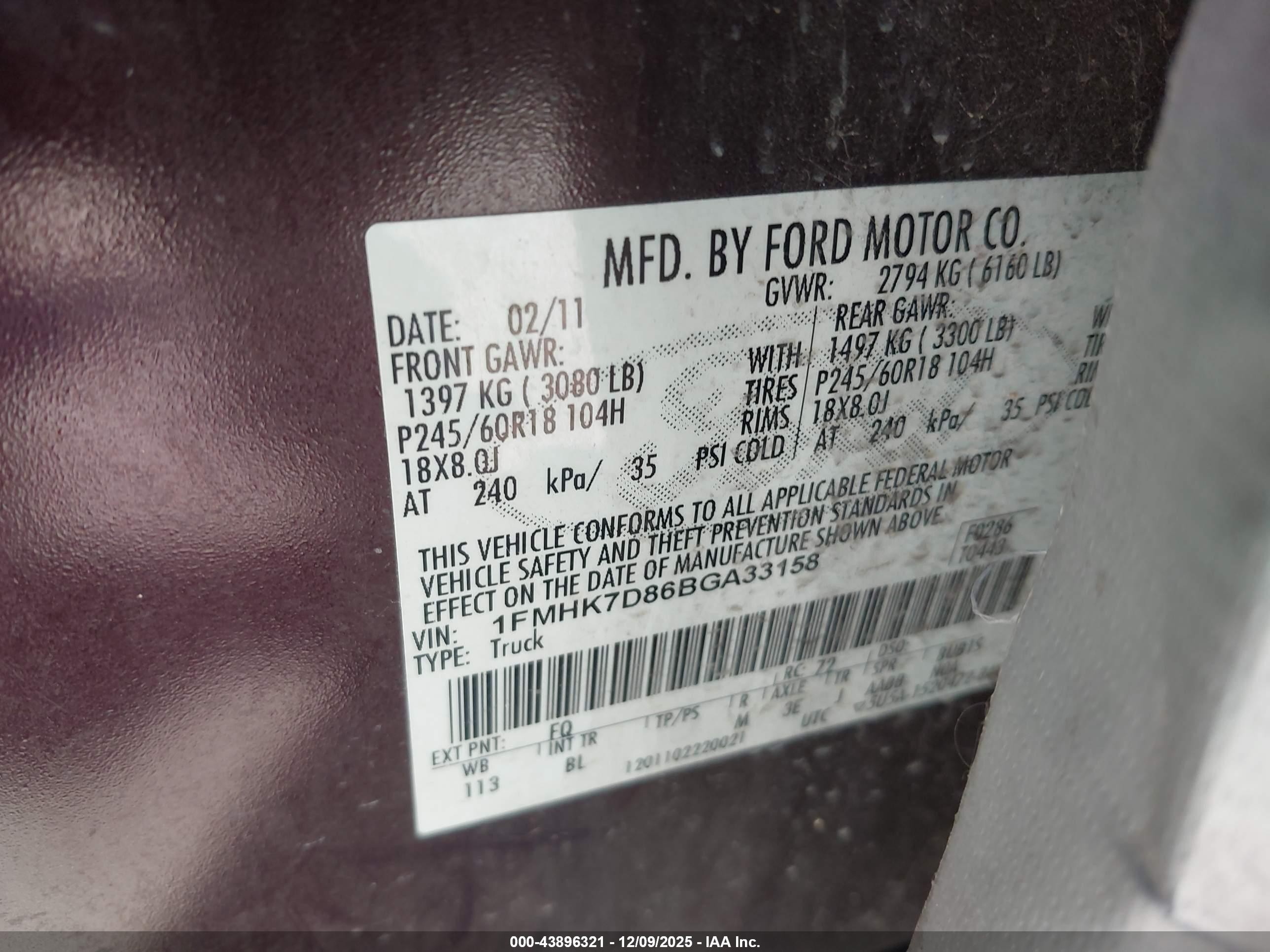 2011 Ford Explorer Xlt Maroon vin: 1FMHK7D86BGA33158