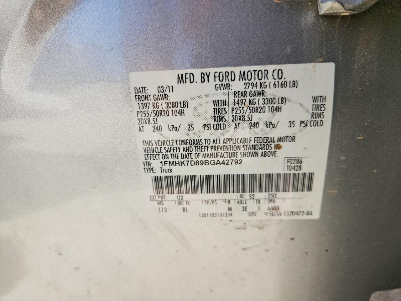2011 Ford Explorer Xlt Silver vin: 1FMHK7D89BGA42792