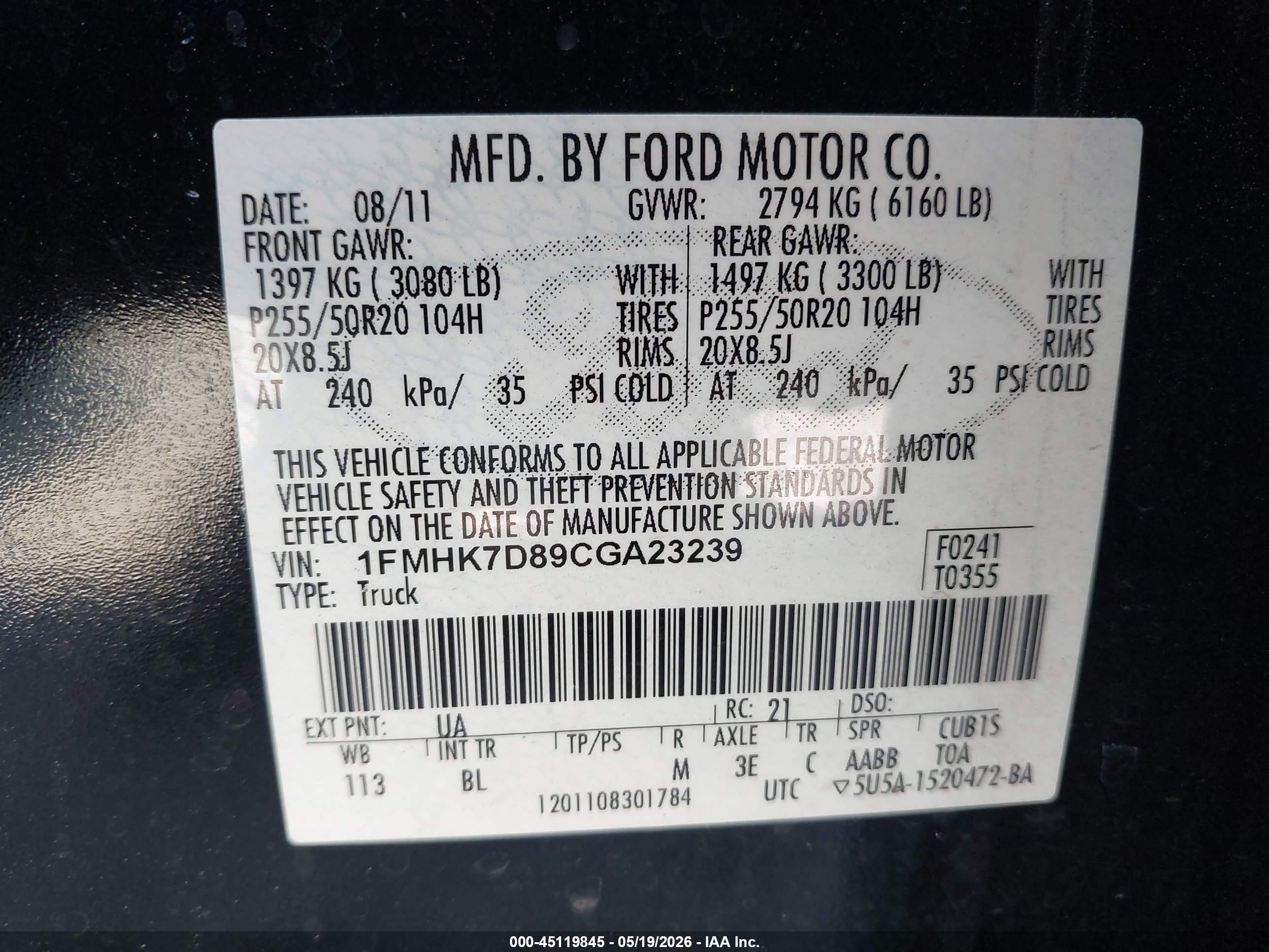 2012 Ford Explorer Xlt Black vin: 1FMHK7D89CGA23239