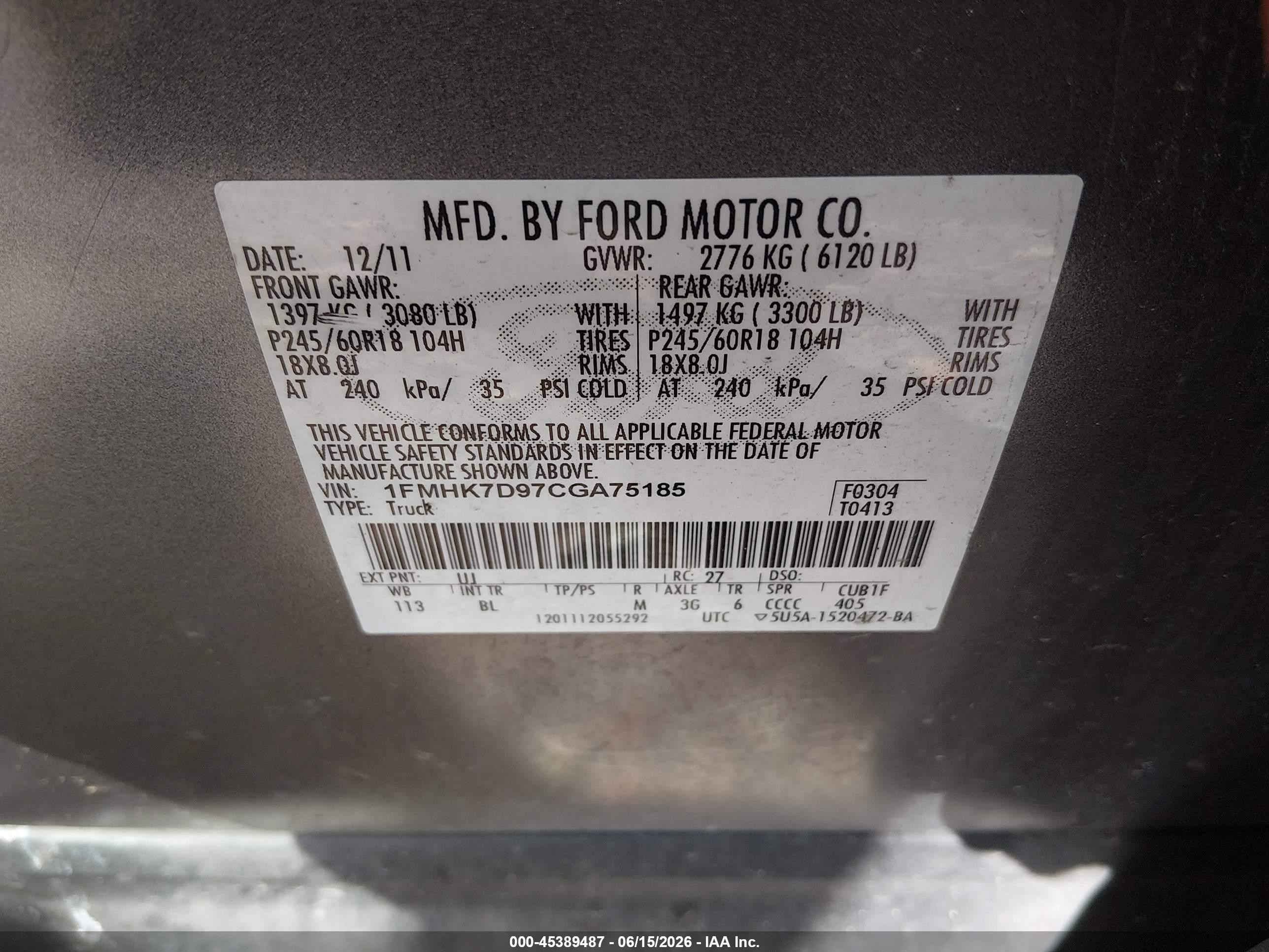 2012 Ford Explorer Xlt Gray vin: 1FMHK7D97CGA75185