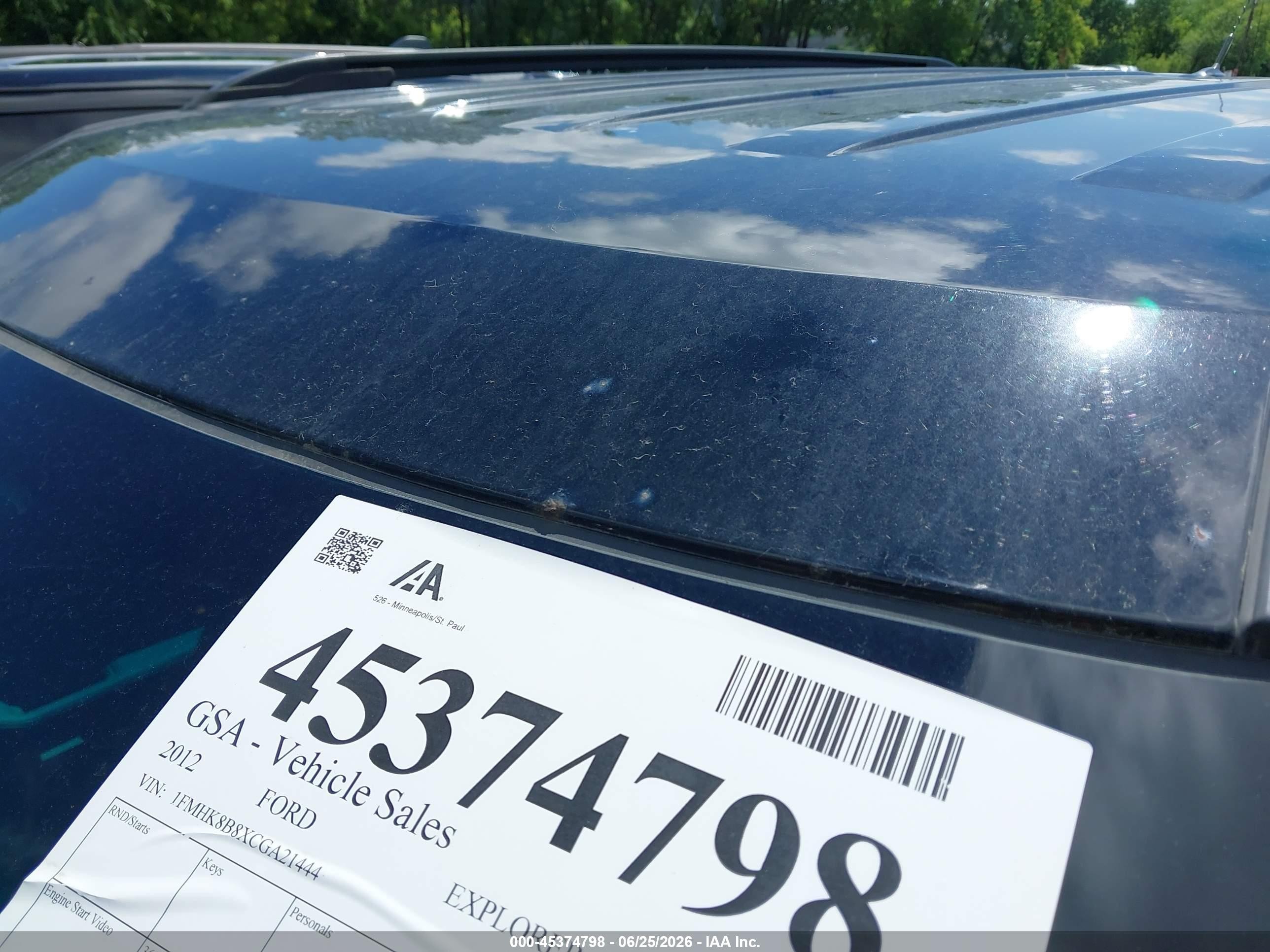 2012 Ford Explorer   Black vin: 1FMHK8B8XCGA21444