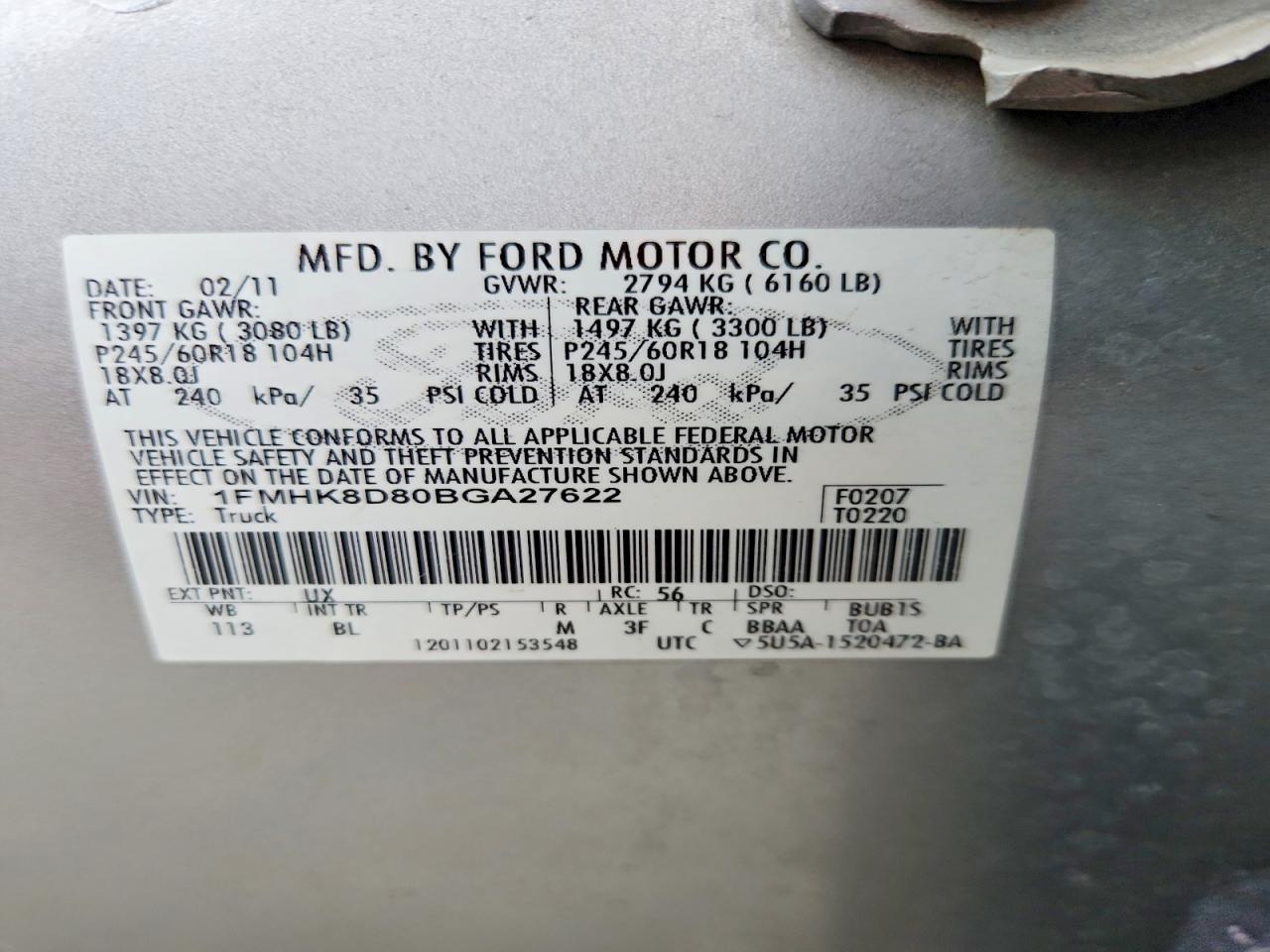 2011 Ford Explorer Xlt Silver vin: 1FMHK8D80BGA27622