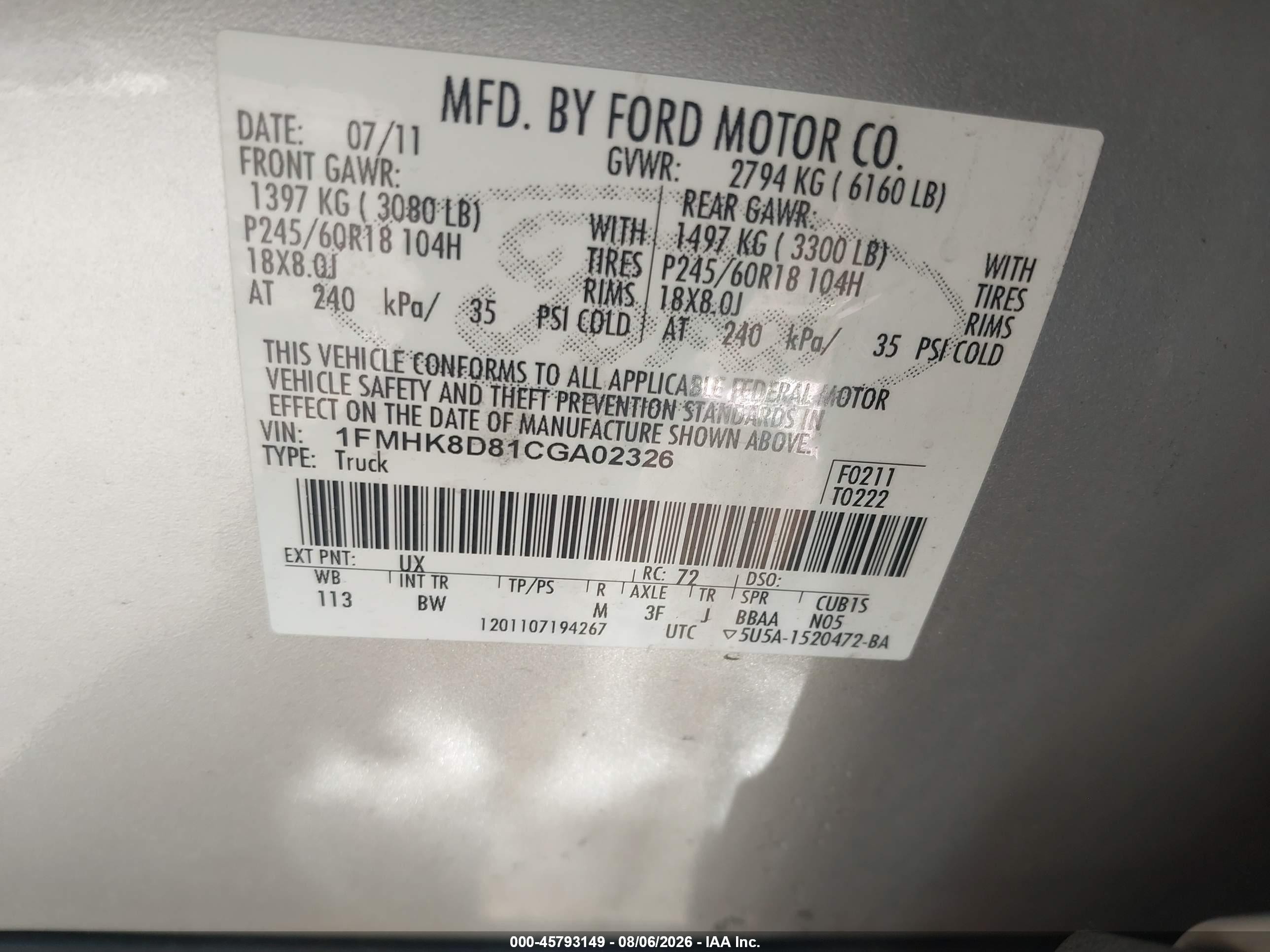 2012 Ford Explorer Xlt Silver vin: 1FMHK8D81CGA02326