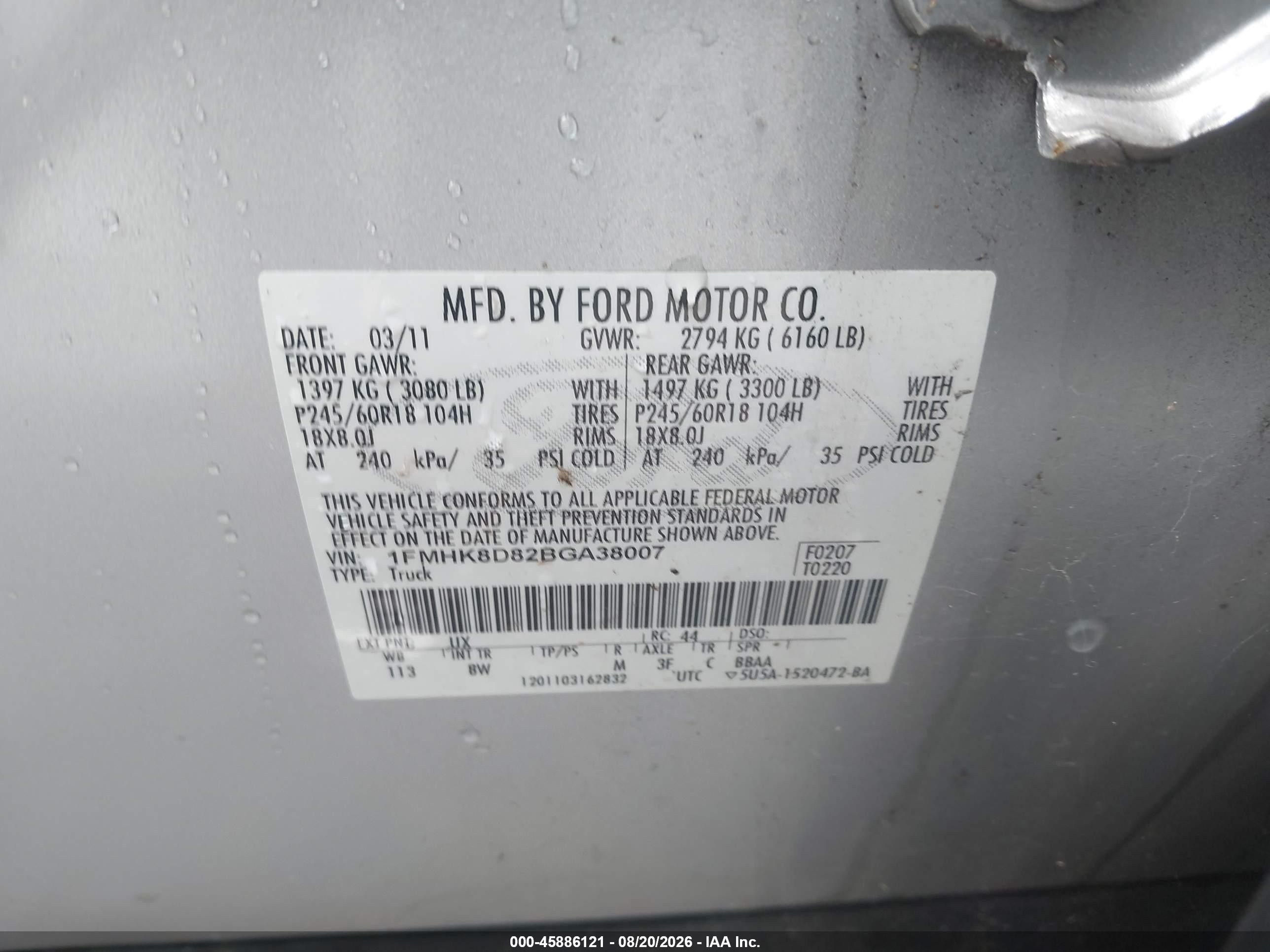 2011 Ford Explorer Xlt Silver vin: 1FMHK8D82BGA38007