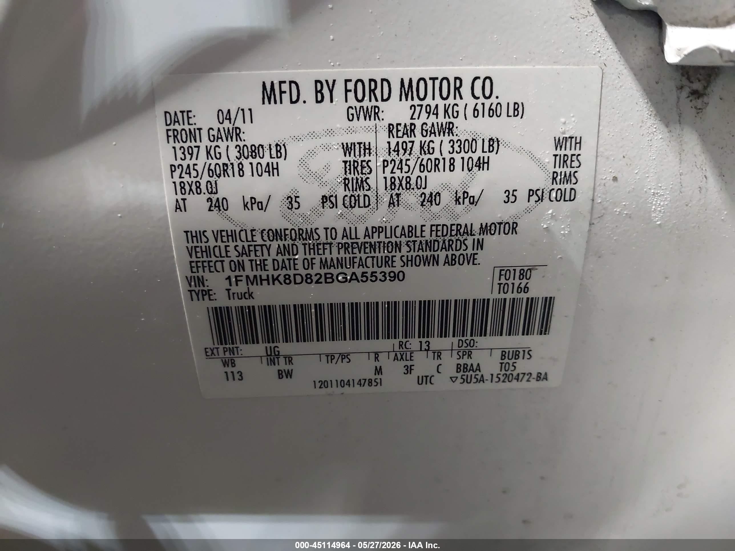 2011 Ford Explorer Xlt White vin: 1FMHK8D82BGA55390