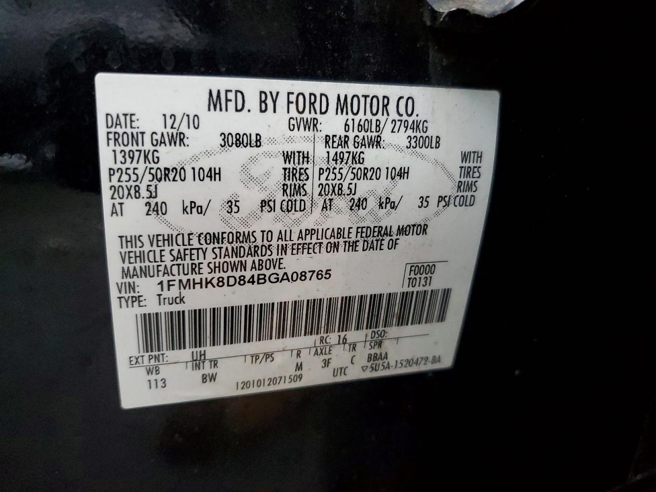2011 Ford Explorer Xlt Black vin: 1FMHK8D84BGA08765