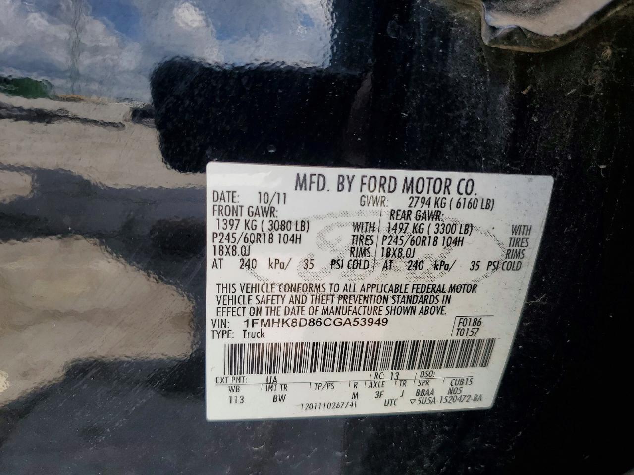2012 Ford Explorer Xlt Black vin: 1FMHK8D86CGA53949