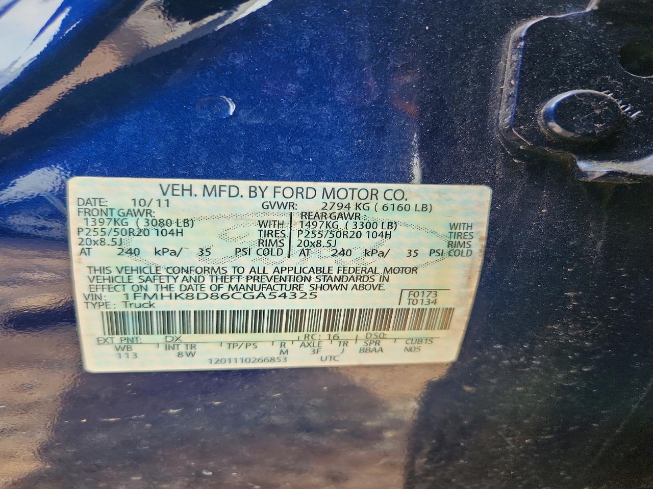 2012 Ford Explorer Xlt Blue vin: 1FMHK8D86CGA54325