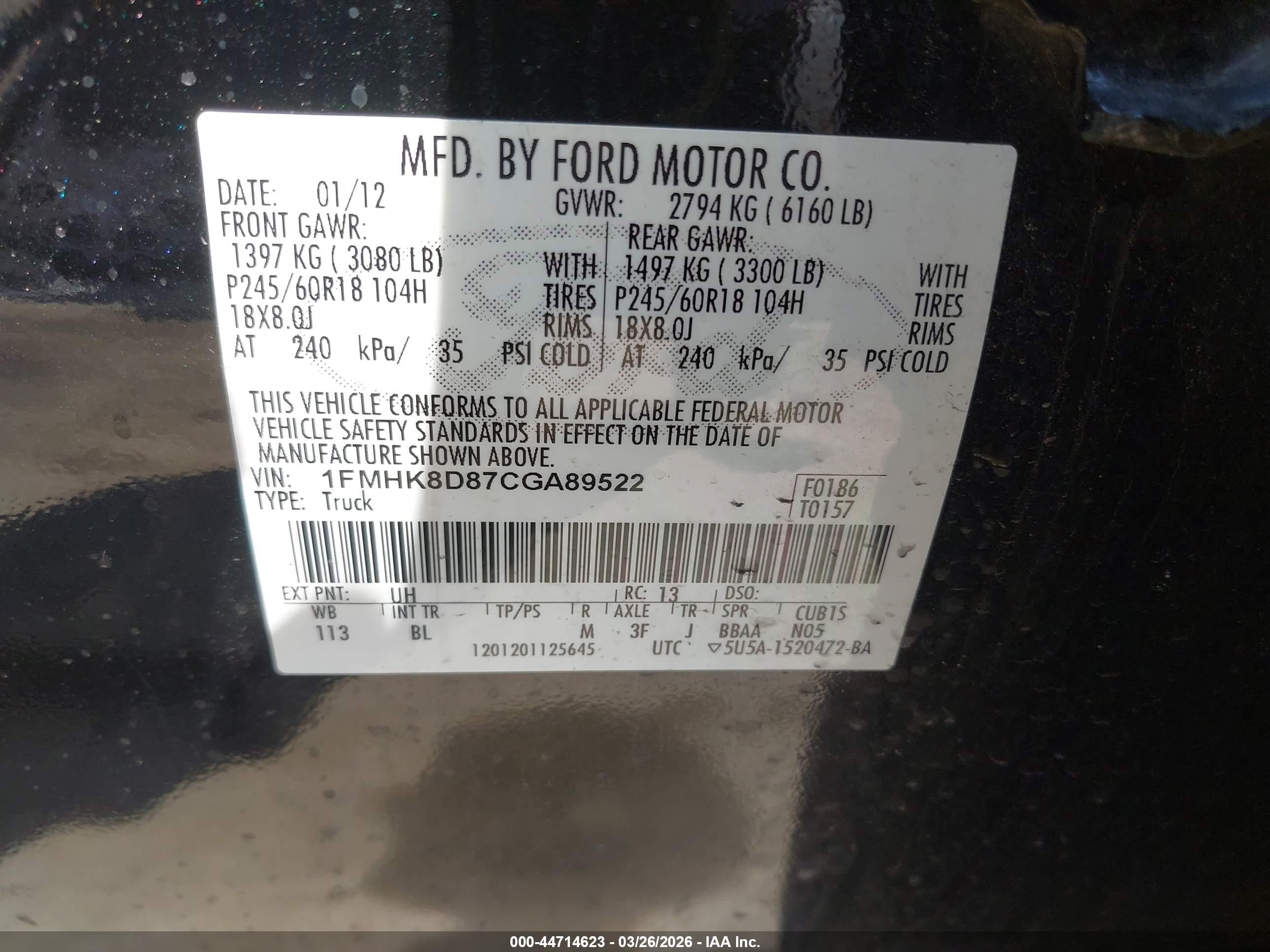2012 Ford Explorer Xlt Black vin: 1FMHK8D87CGA89522