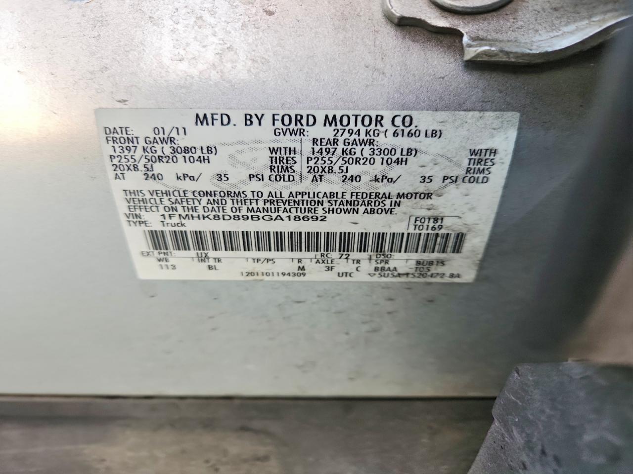 2011 Ford Explorer Xlt Silver vin: 1FMHK8D89BGA18692
