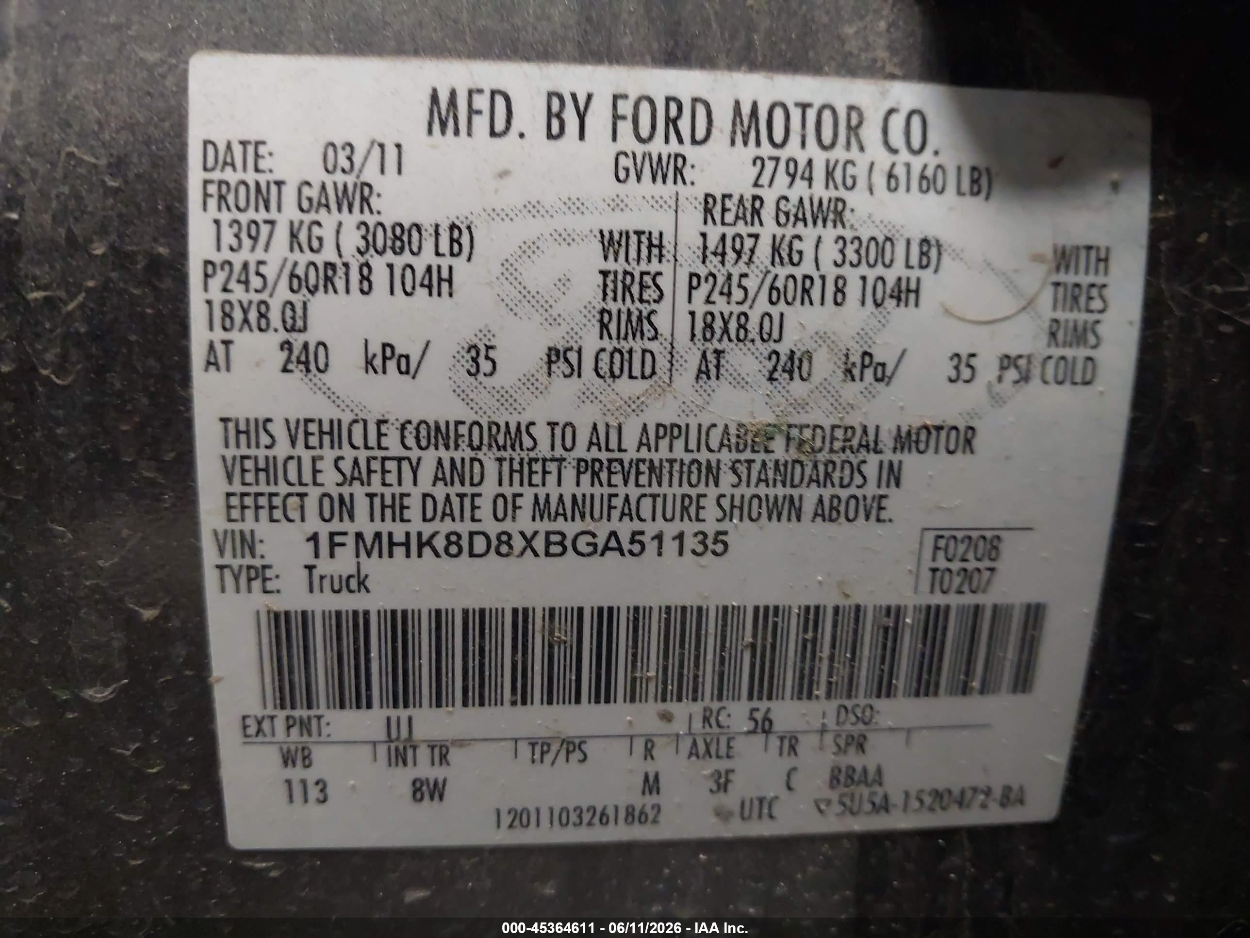 2011 Ford Explorer Xlt Gray vin: 1FMHK8D8XBGA51135